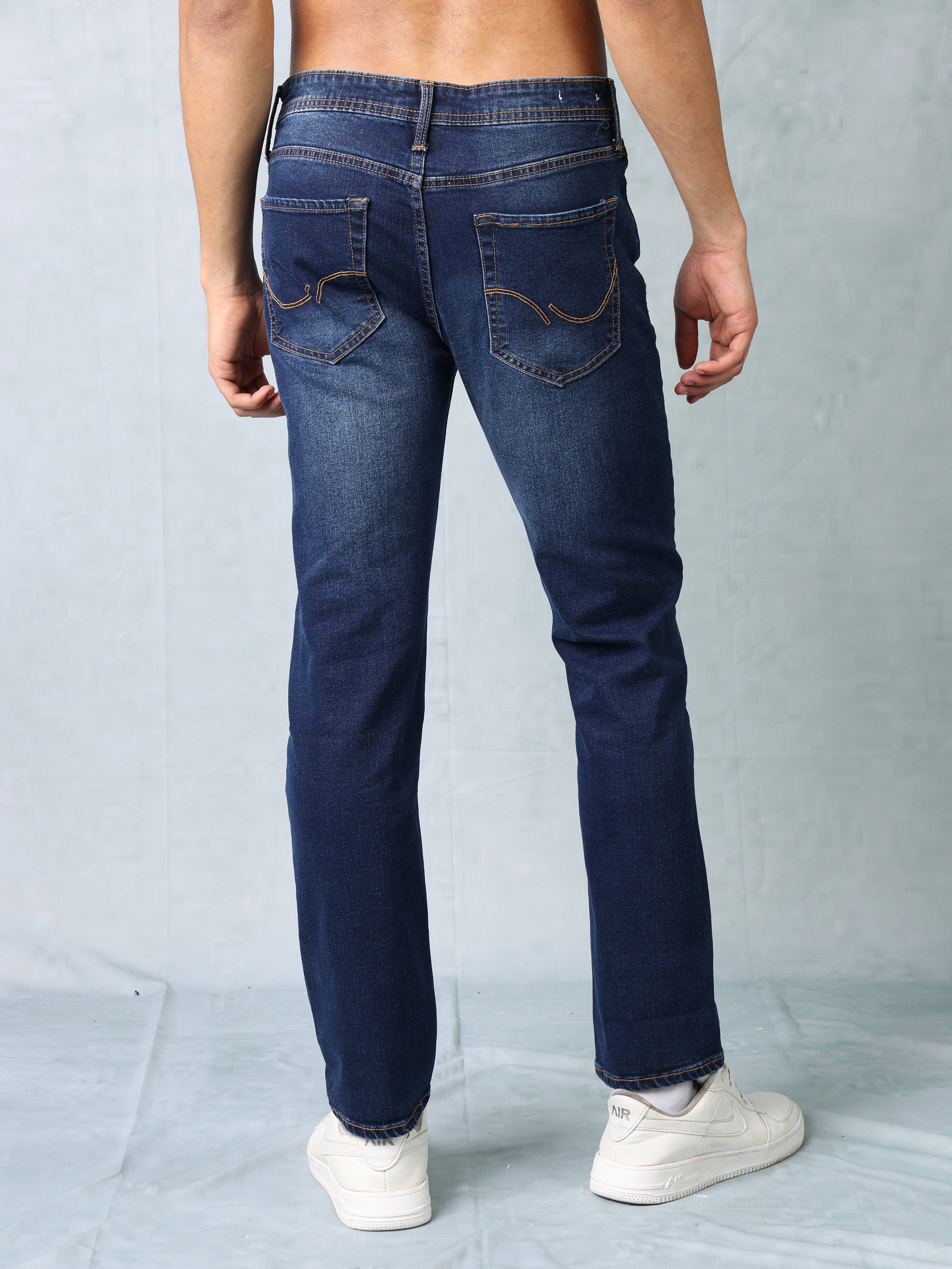 Men Blue Slim Fit Mid Rise Jeans