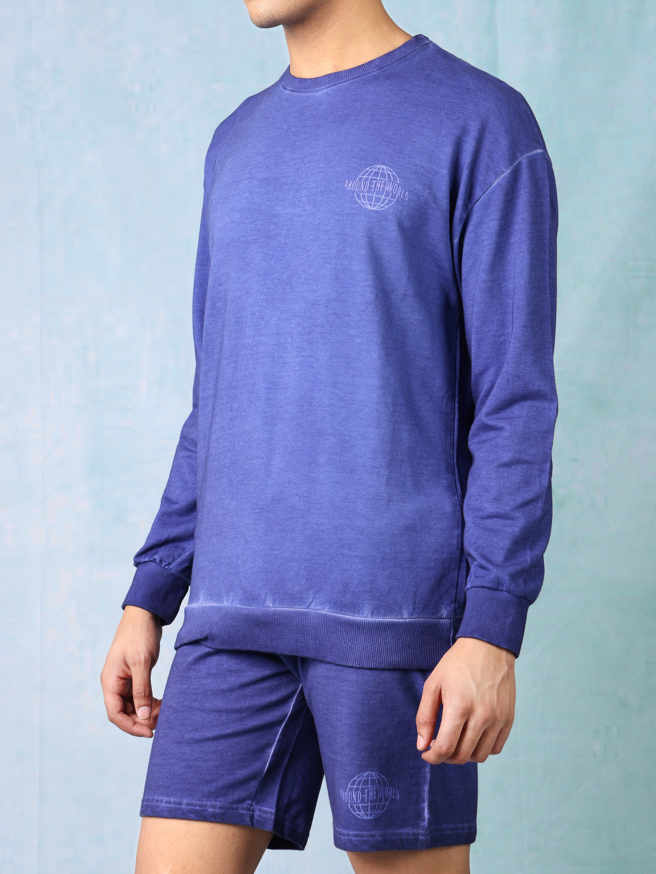 Men Purple Oversized Co-ord Set