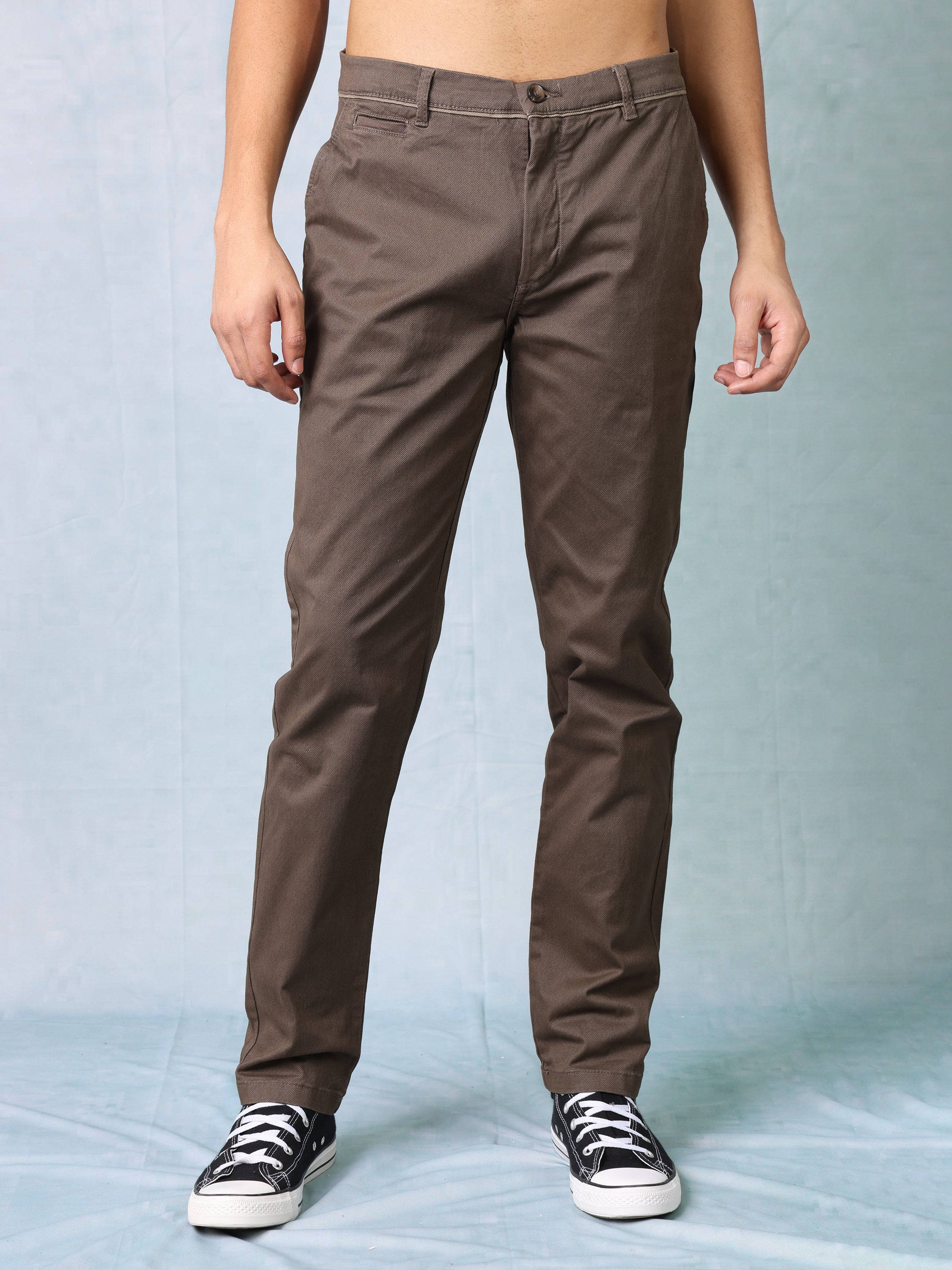 Men Brown Regular Fit Trousers