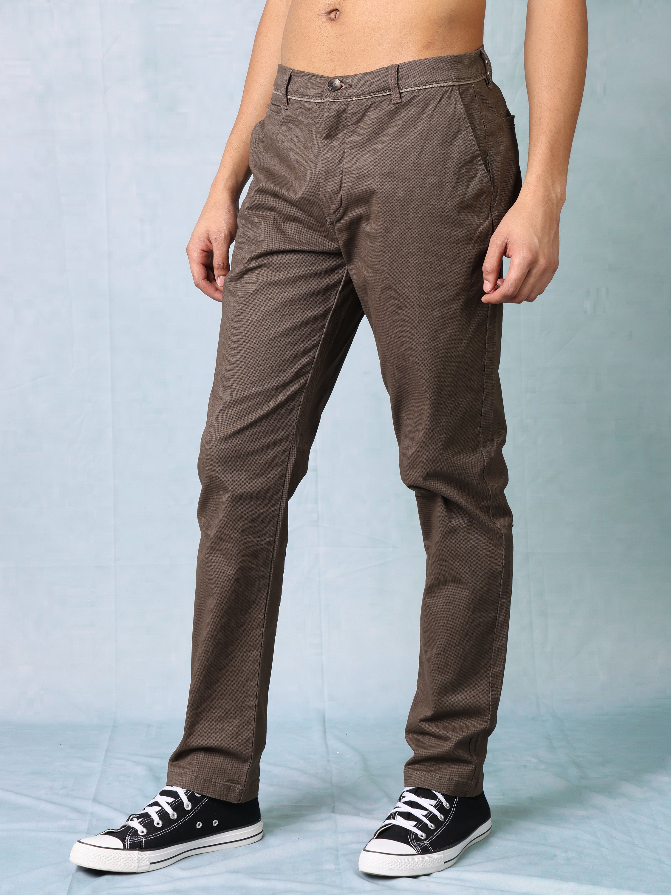 Men Brown Regular Fit Trousers