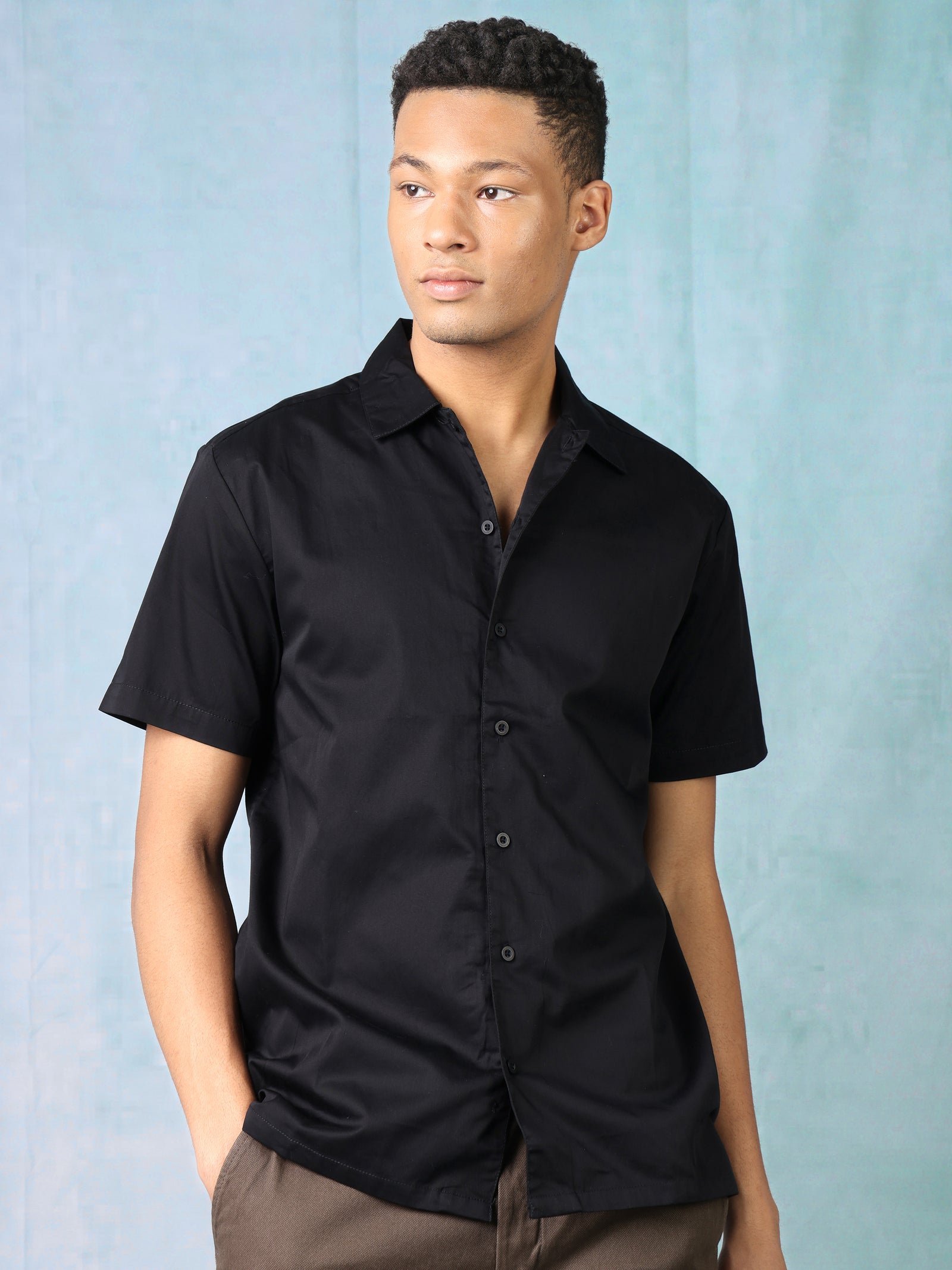 Men Black Shirt with Back Print