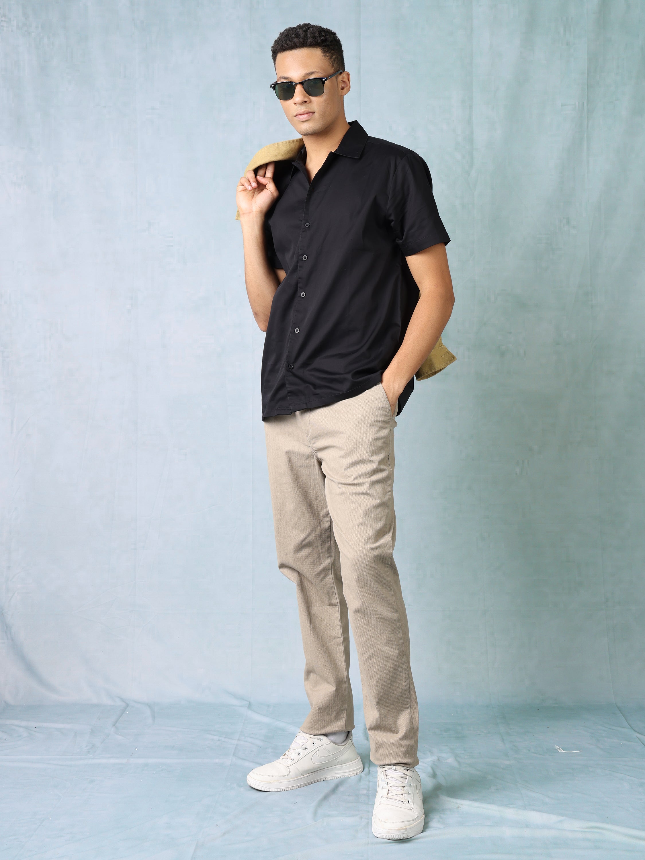 Men Beige Regular Fit Trouser