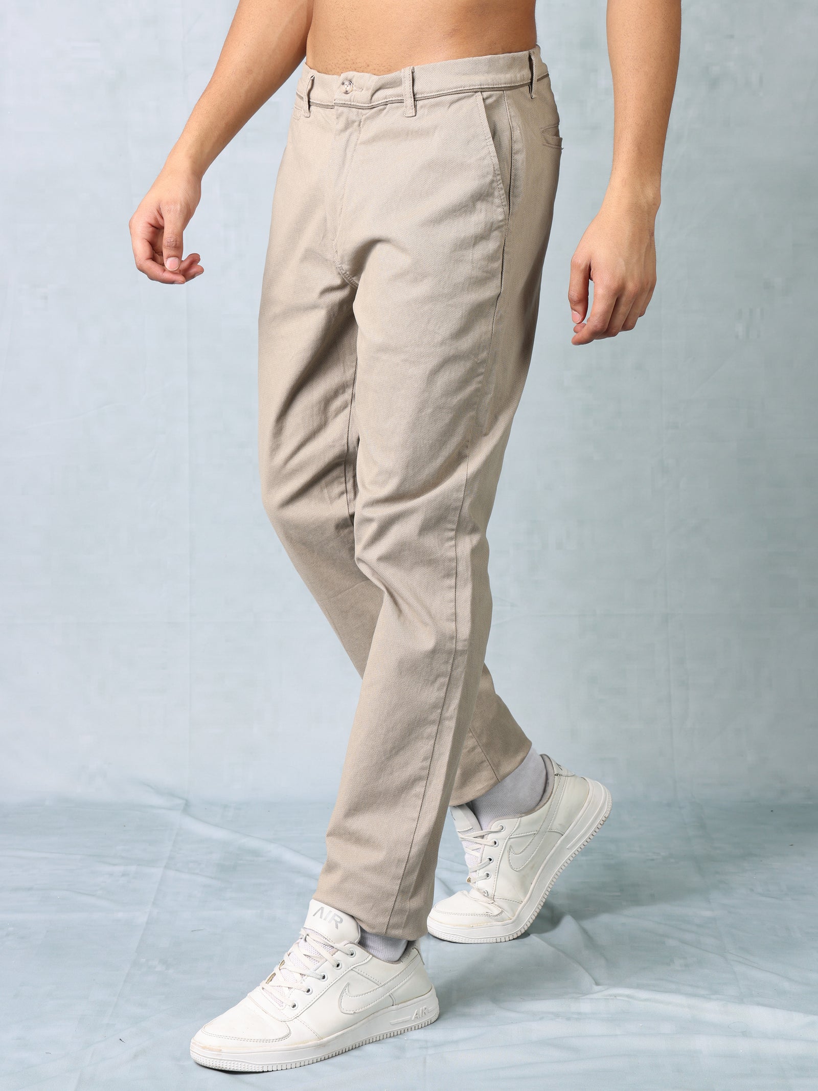 Men Beige Regular Fit Trouser