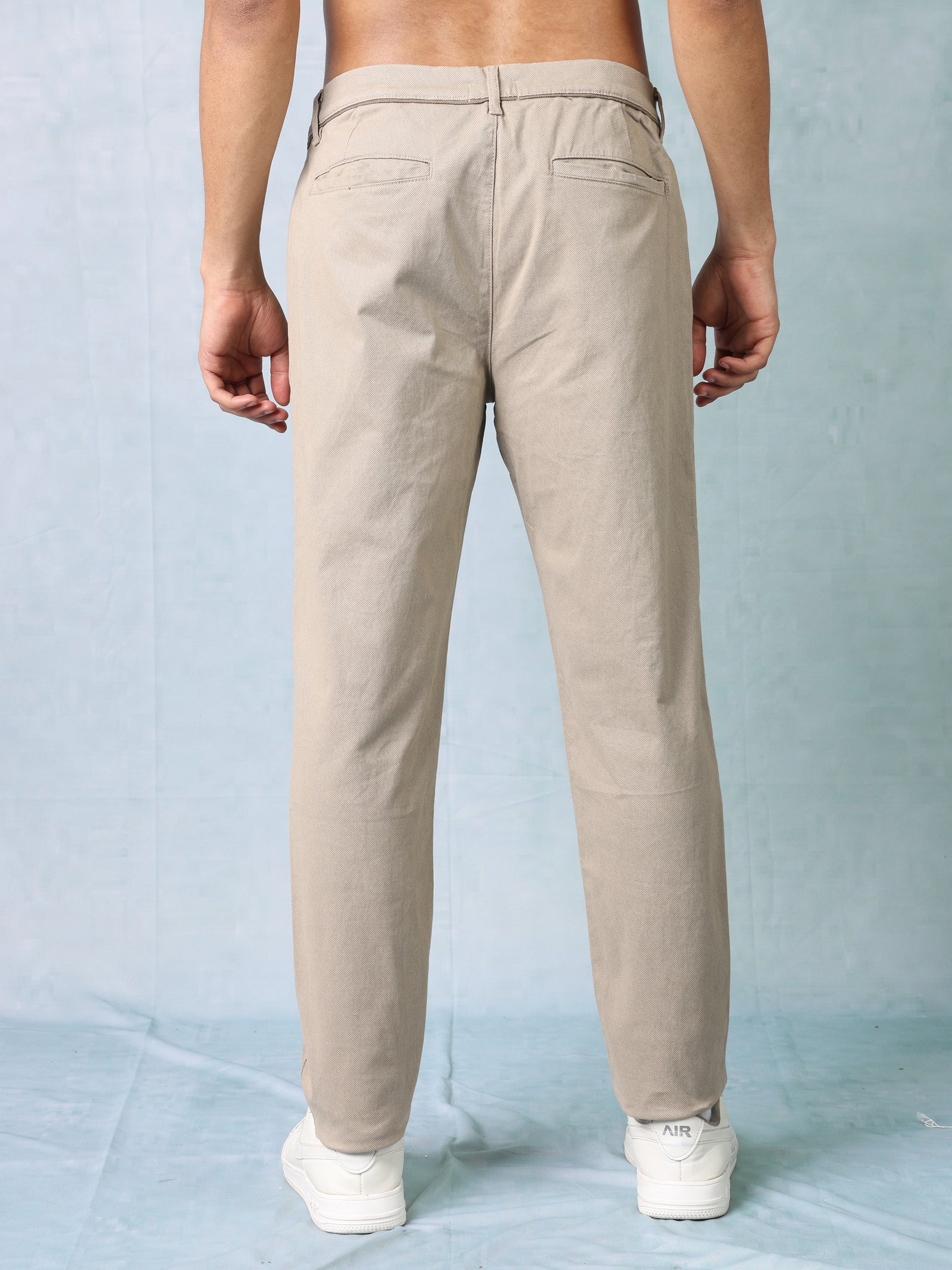 Men Beige Regular Fit Trouser