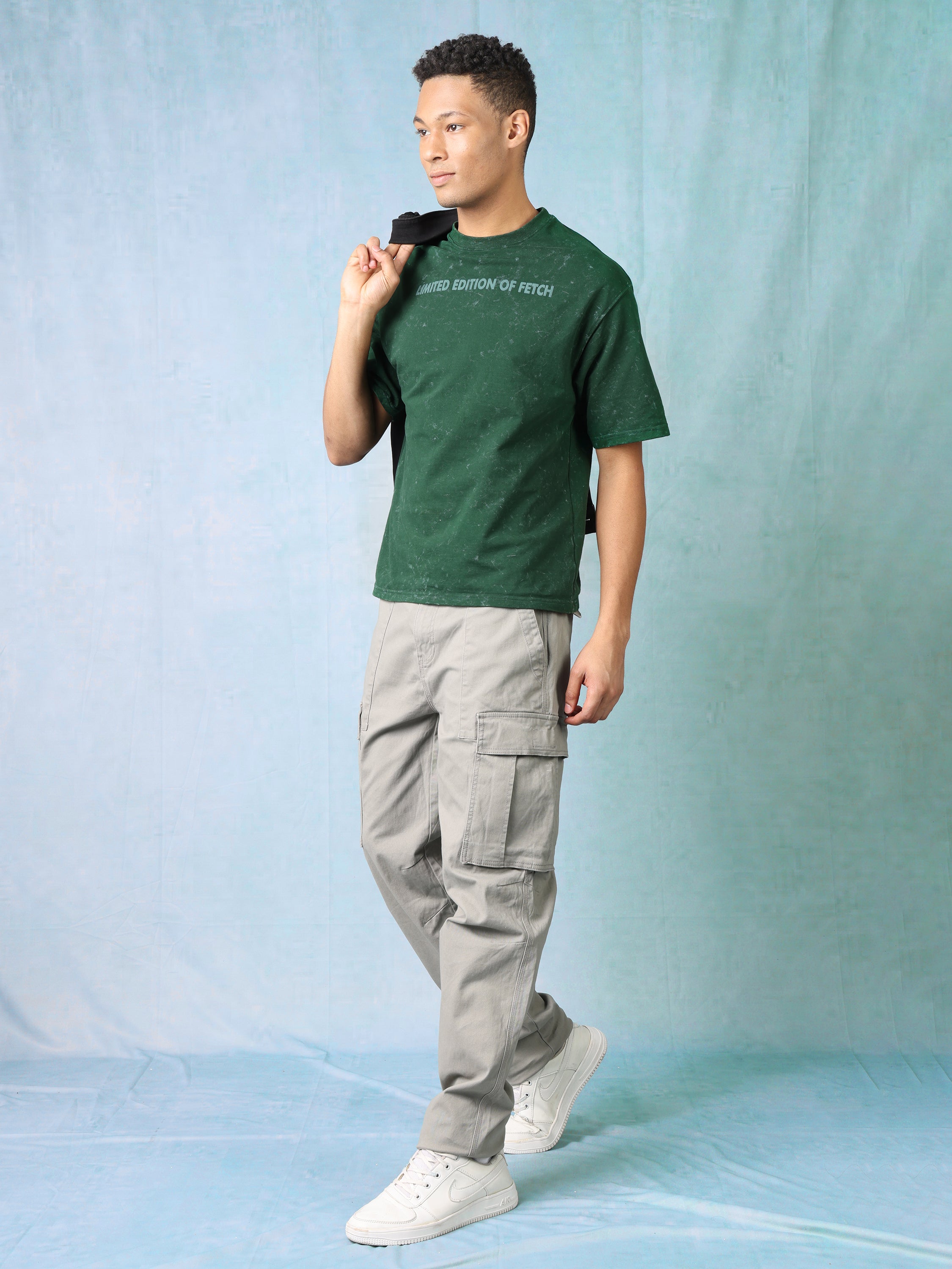 Men Grey Regular Fit Cargo Pants