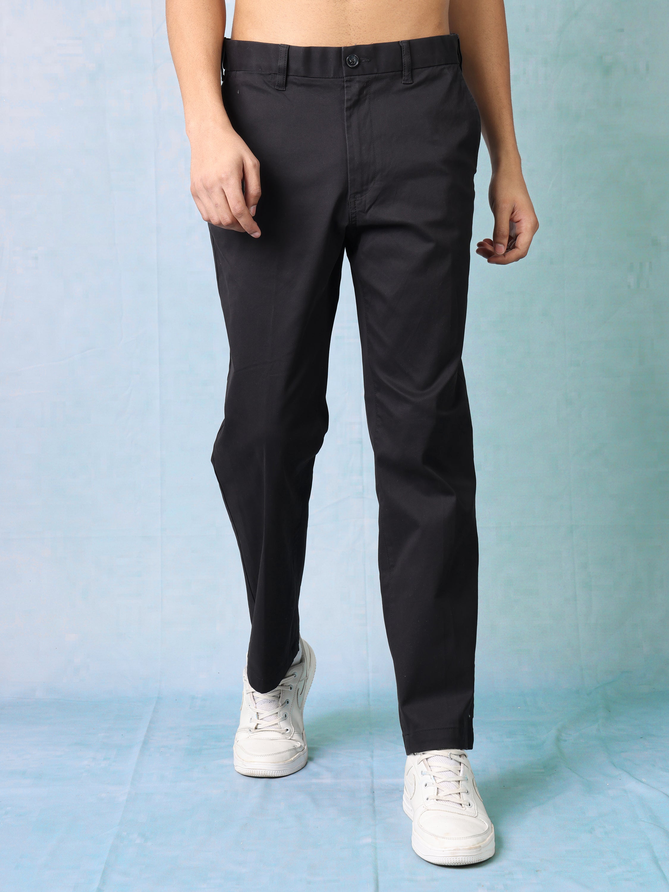 Men Black Regular Fit Trouser