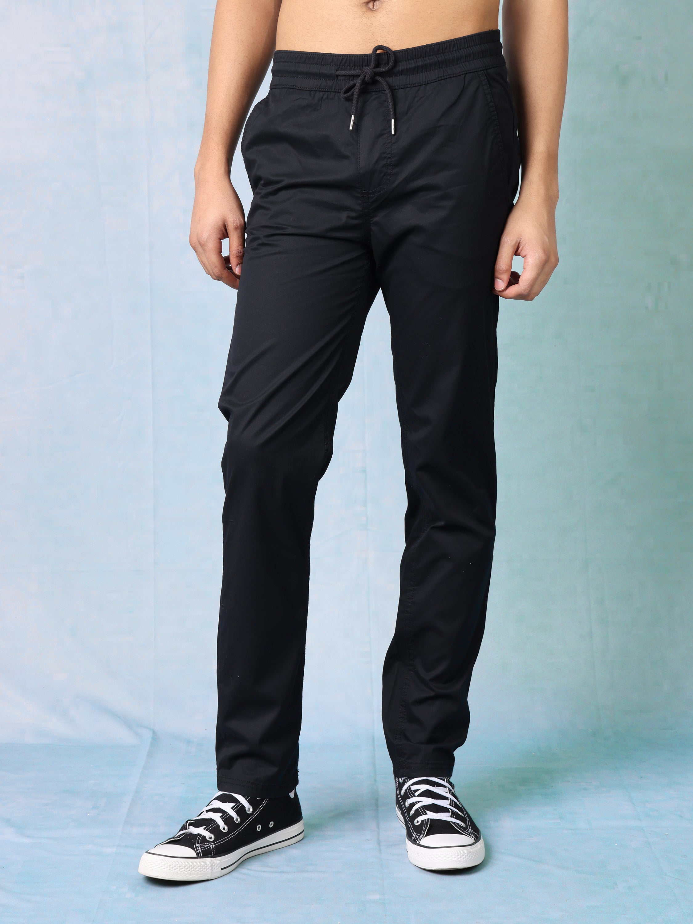 Men Black Regular Fit Joggers