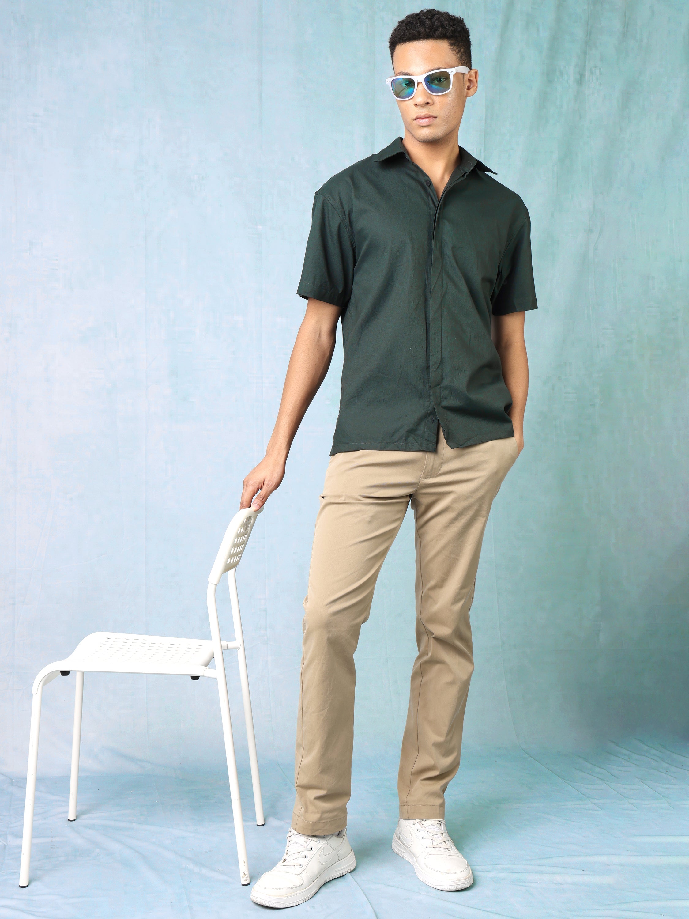Men Black Shirt with Printed Back