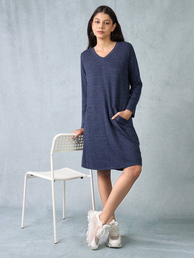 Women Blue Comfort Fit Dress