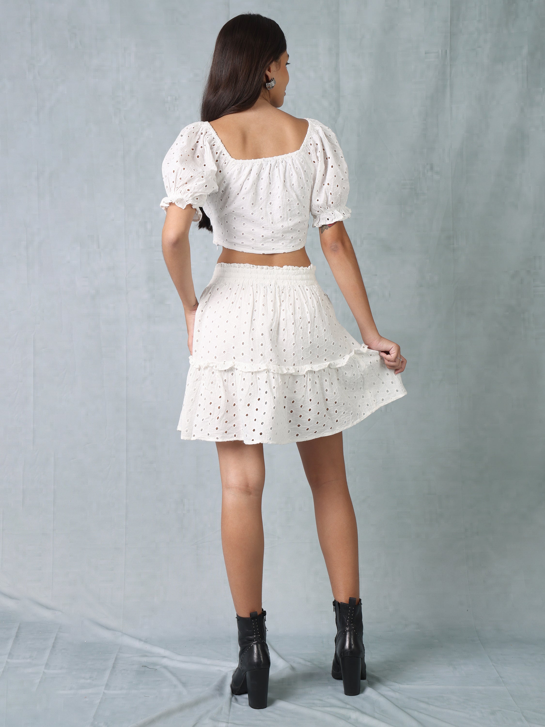 Women Cotton Shiffli Co-ord Set