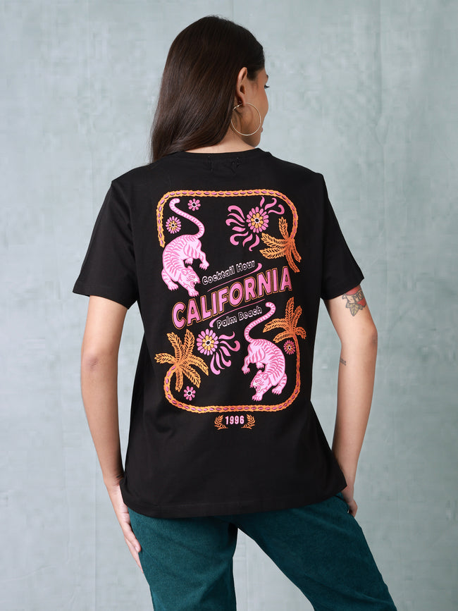 Women Black California Organic Cotton T-shirt