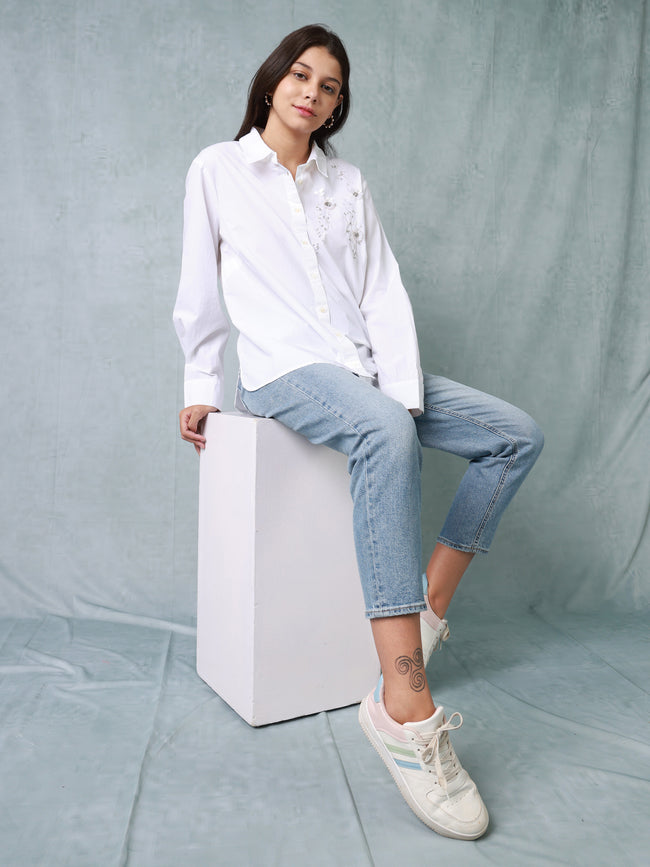 Women White Comfort fit Shirt