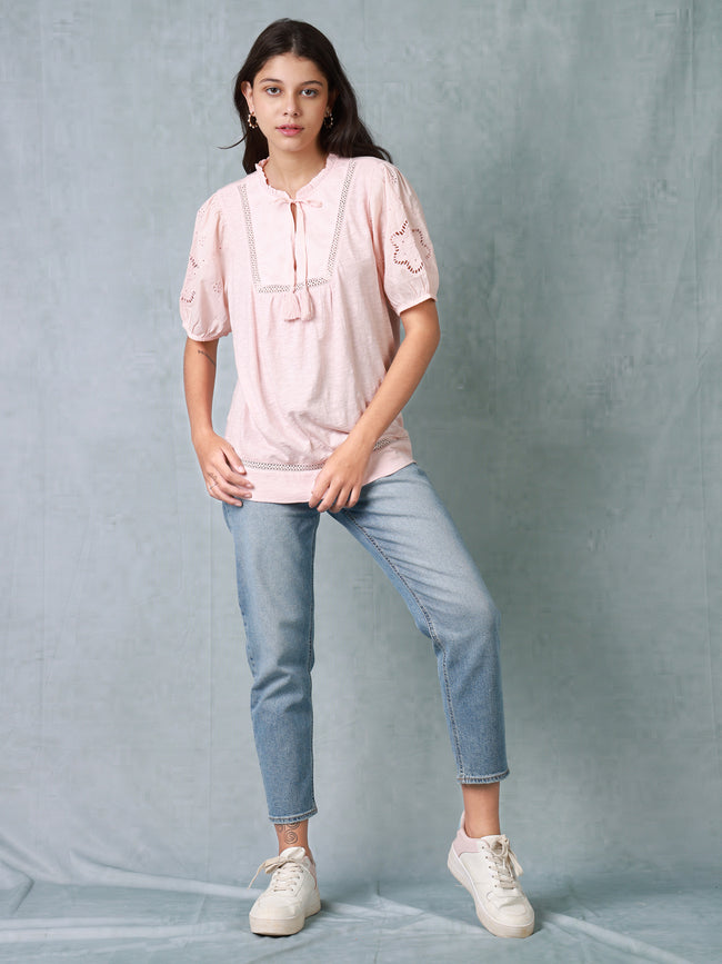 Women Peach Comfort fit top