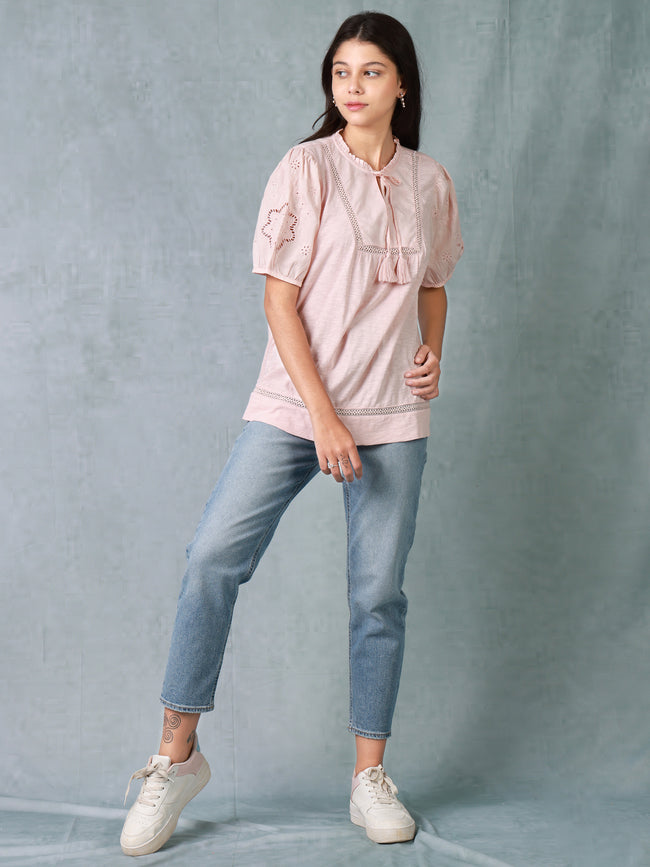 Women Peach Comfort fit top