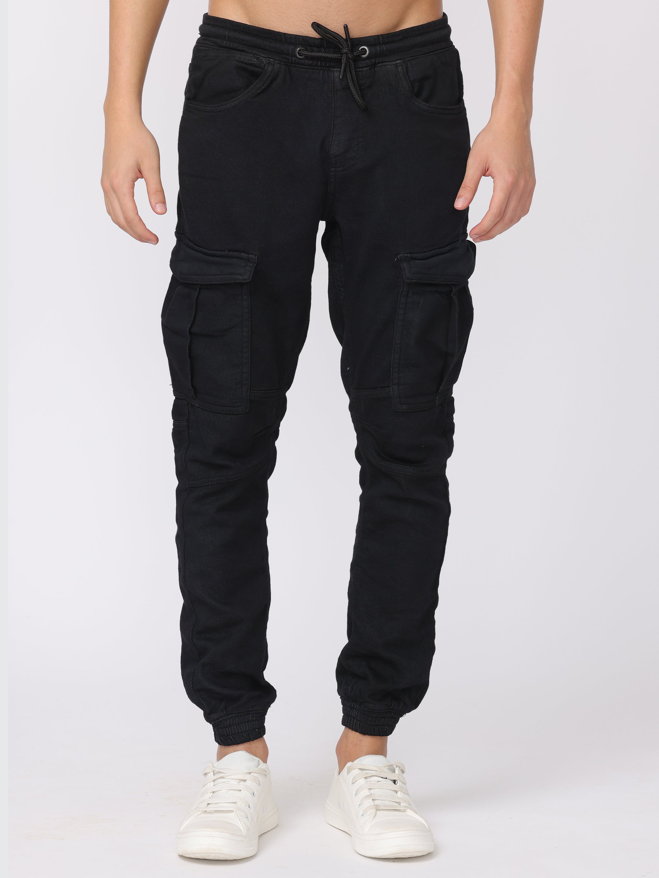 Men Black Comfort Fit Stretchable Joggers