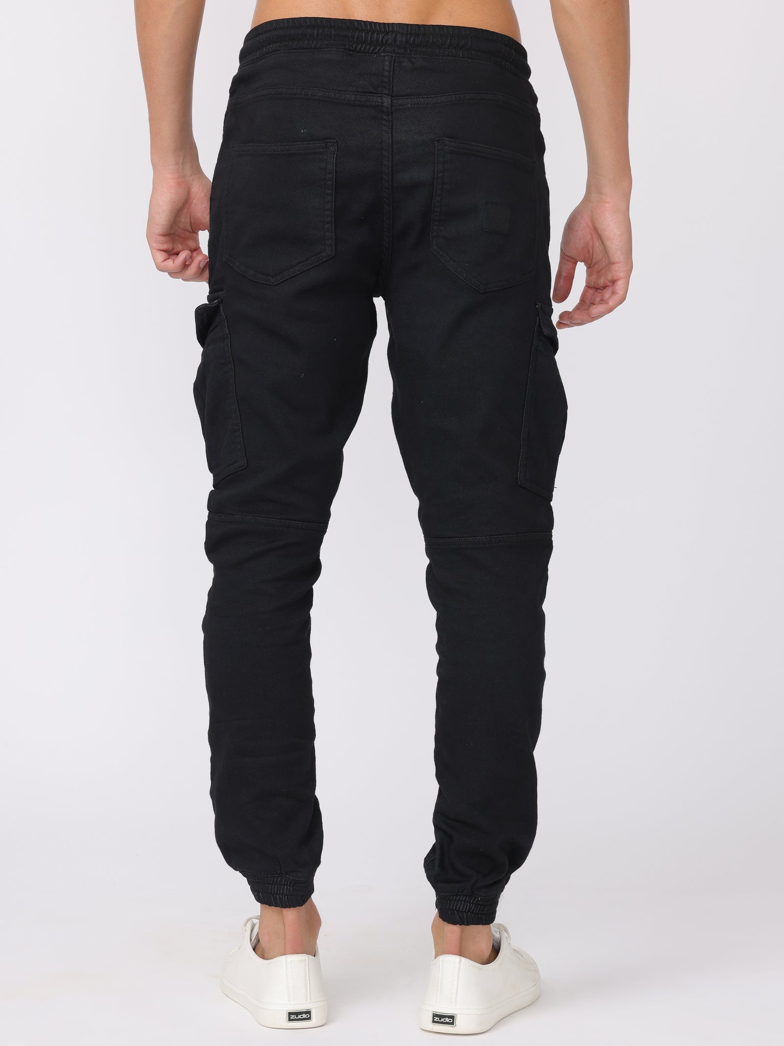 Men Black Comfort Fit Stretchable Joggers