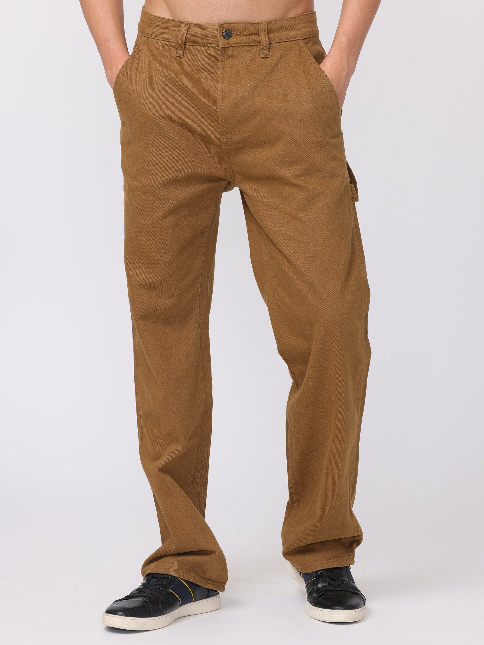 Men Brown Baggy Fit Carpenter Pants