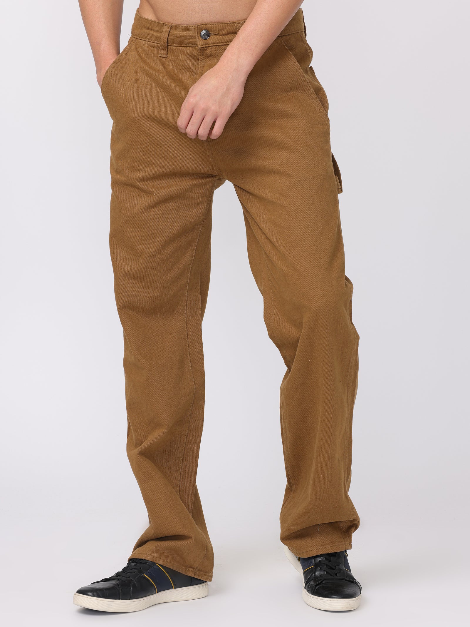 Men Brown Baggy Fit Carpenter Pants