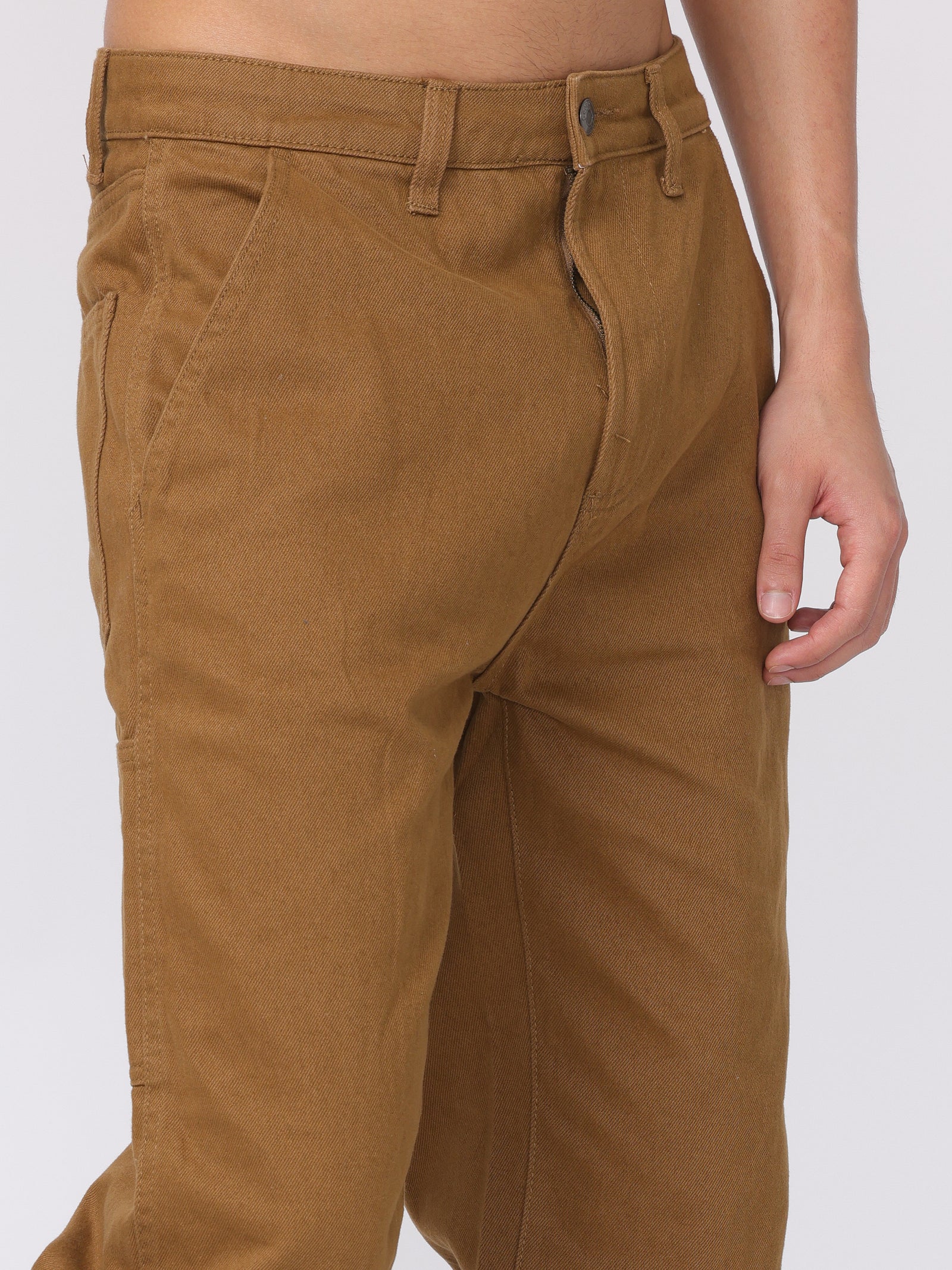 Men Brown Baggy Fit Carpenter Pants