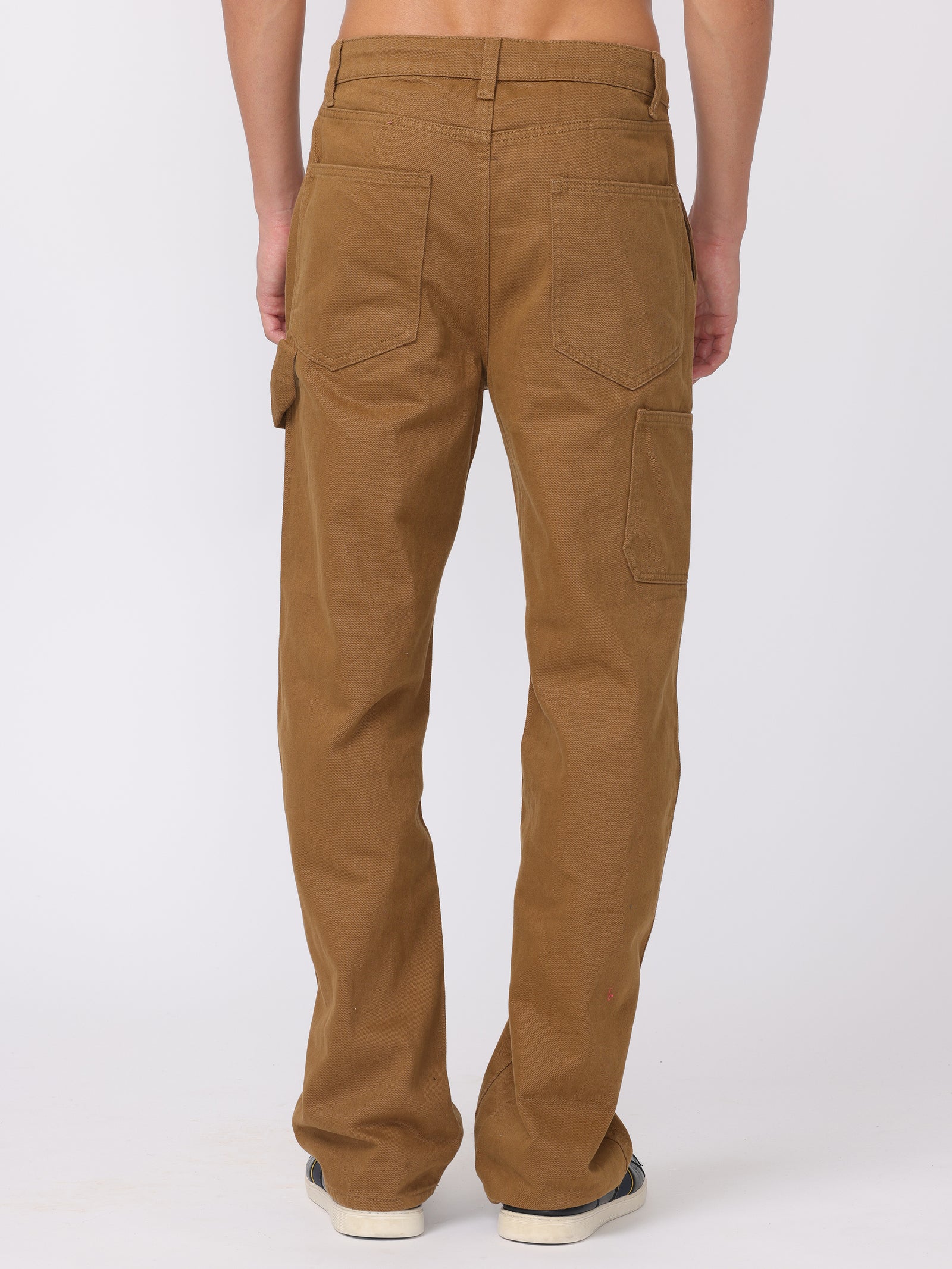 Men Brown Baggy Fit Carpenter Pants