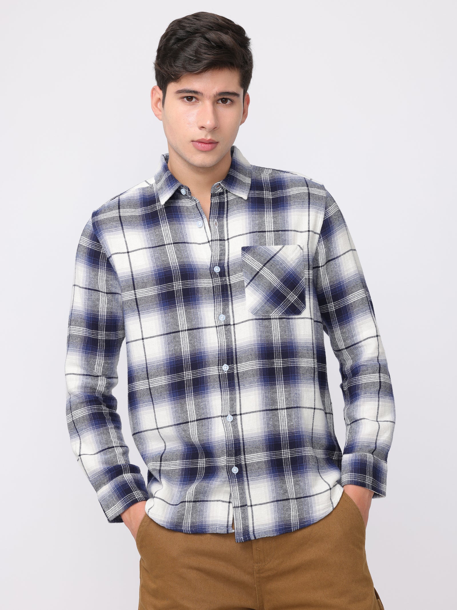 Men Blue Regular Fit Shirts