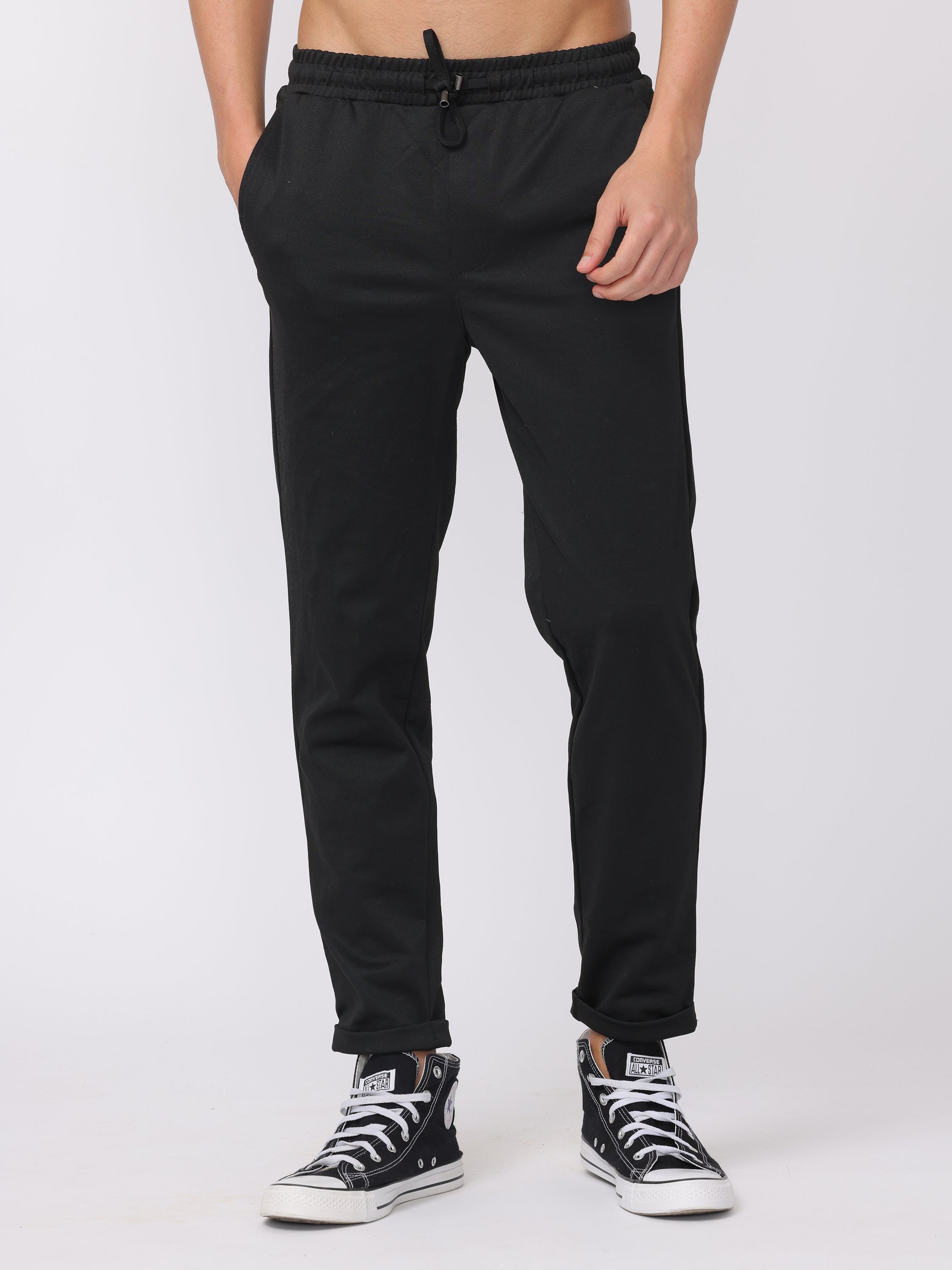 Men Black Comfort Fit Joggers