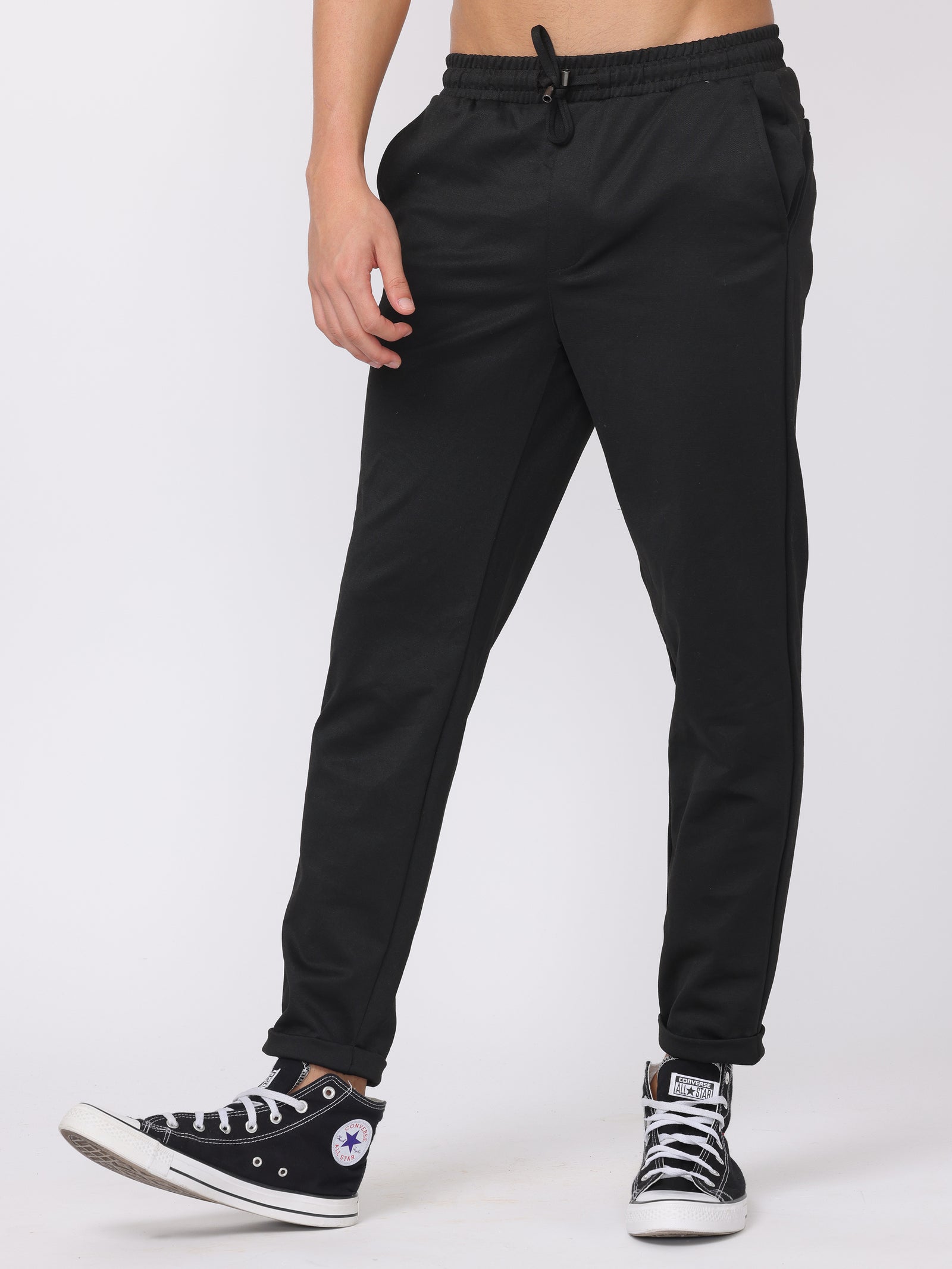 Men Black Comfort Fit Joggers