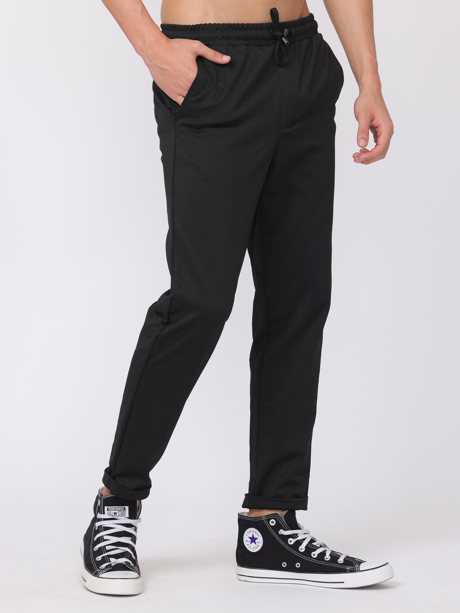 Men Black Comfort Fit Joggers