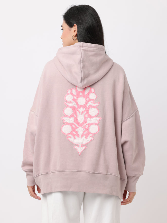 Women Light Purple Oversized Hoodie