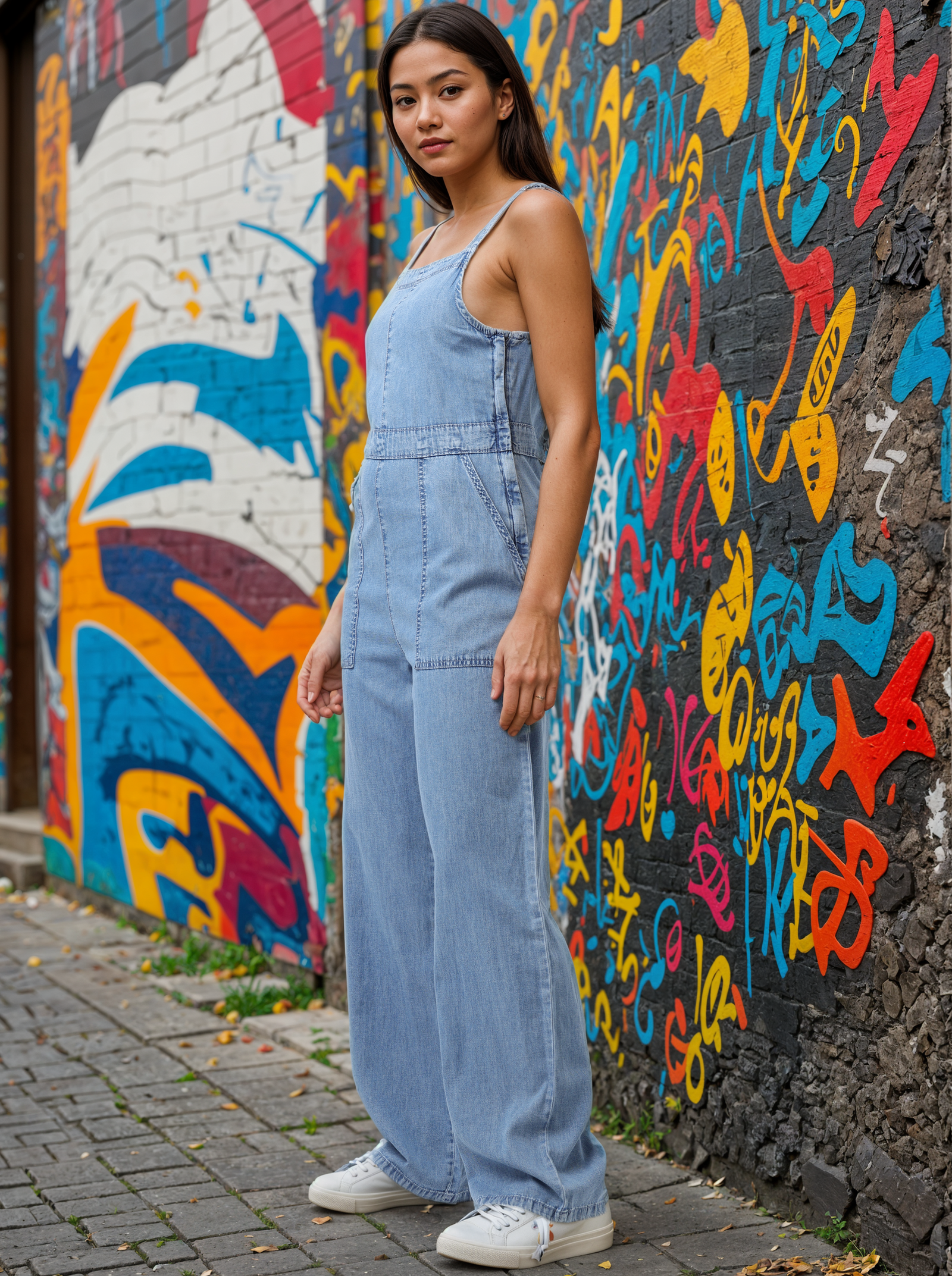 Women Blue Regular Fit Denim Jumpsuit