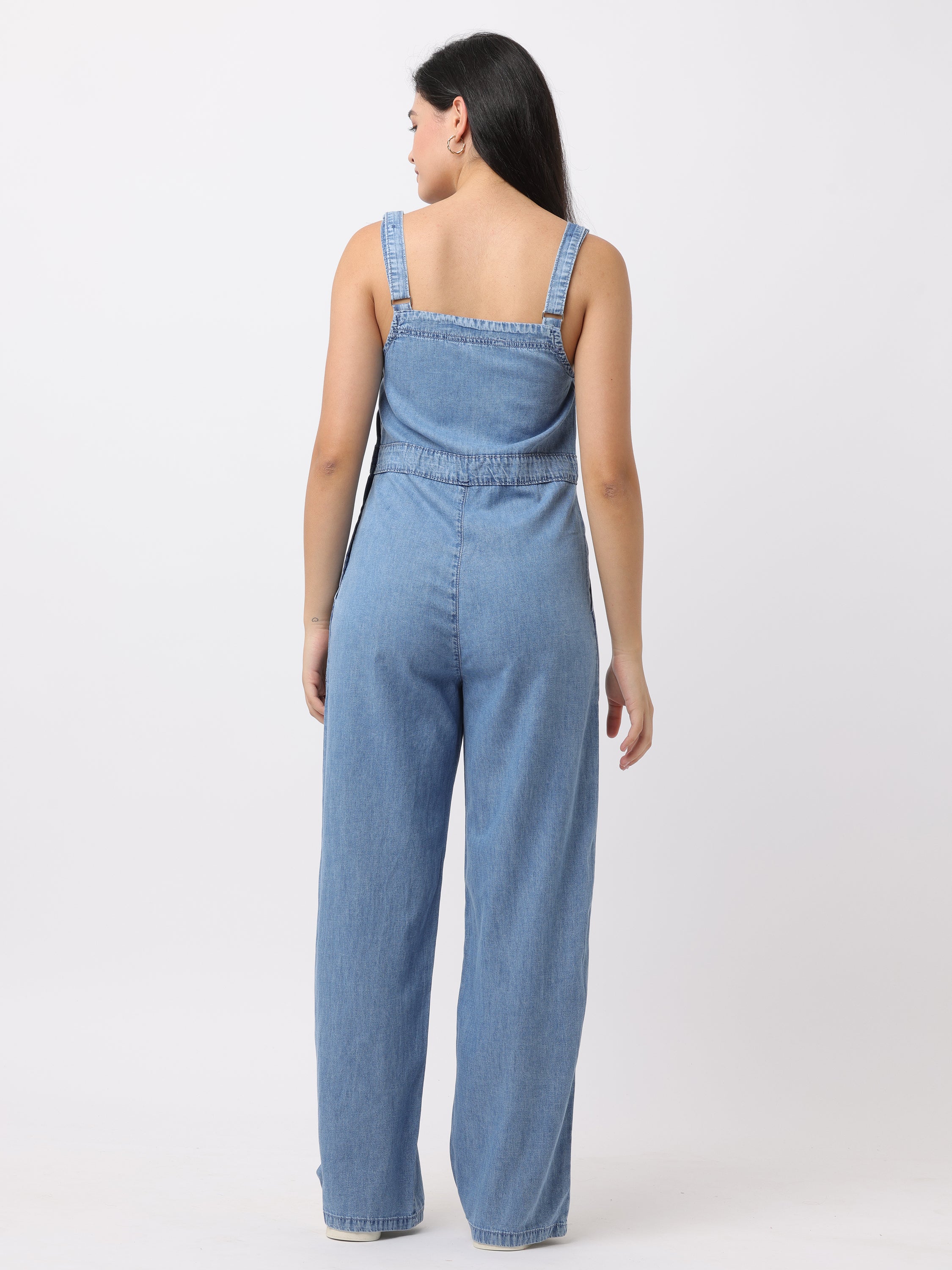 Women Blue Regular Fit Denim Jumpsuit