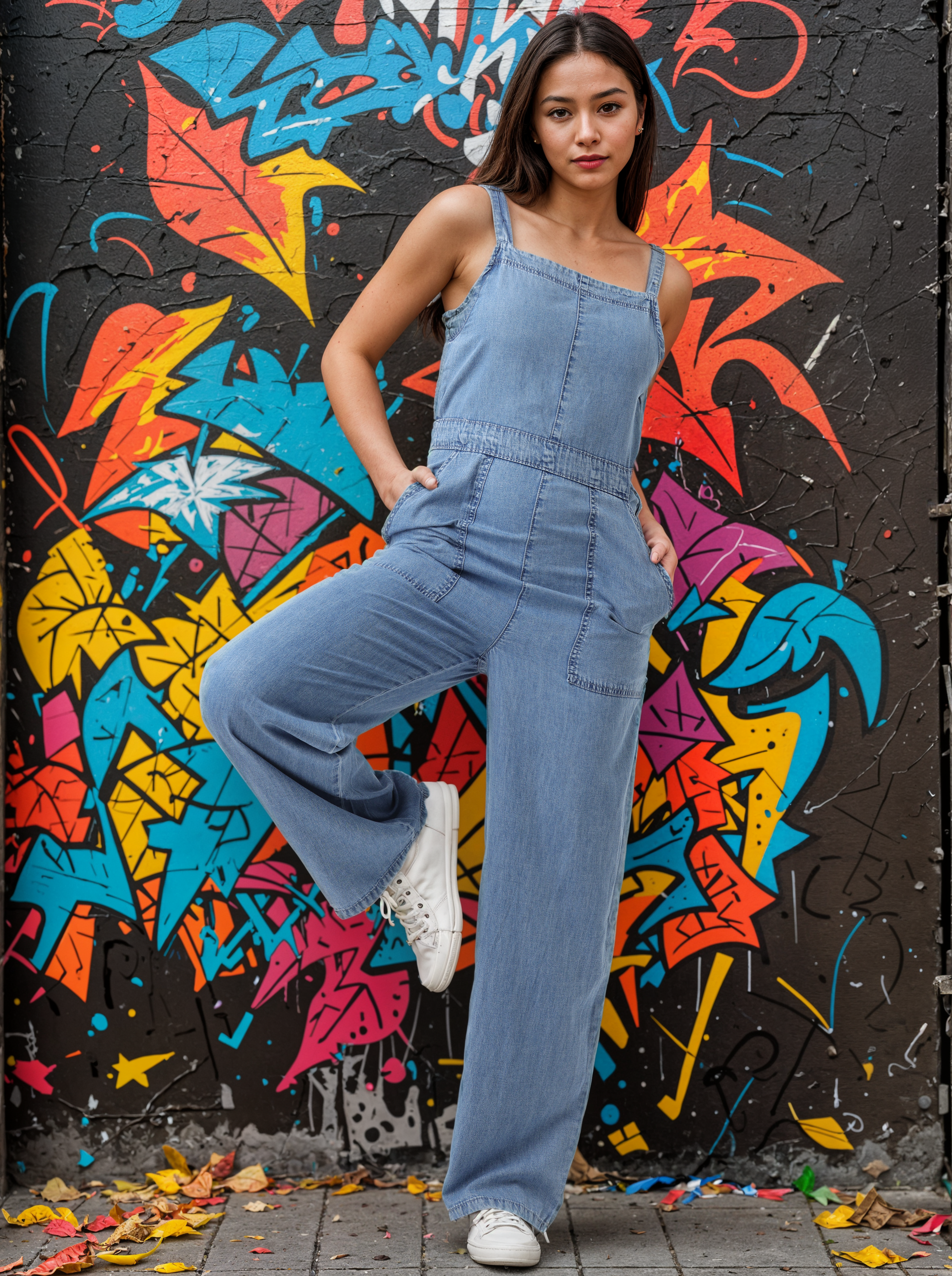 Women Blue Regular Fit Denim Jumpsuit