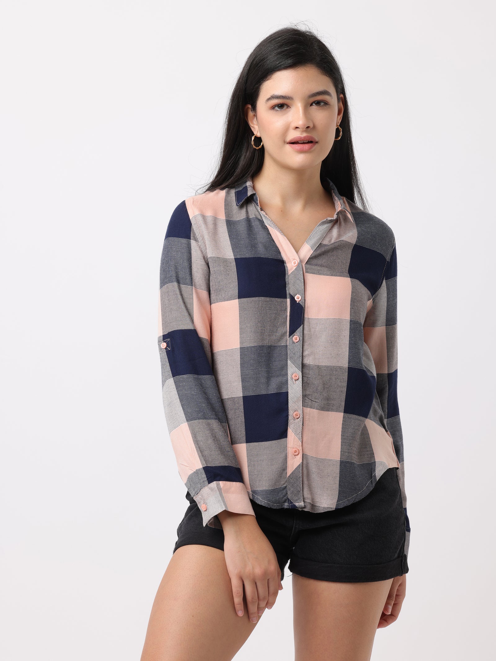 Women Multi Slim Fit Checked Shirt