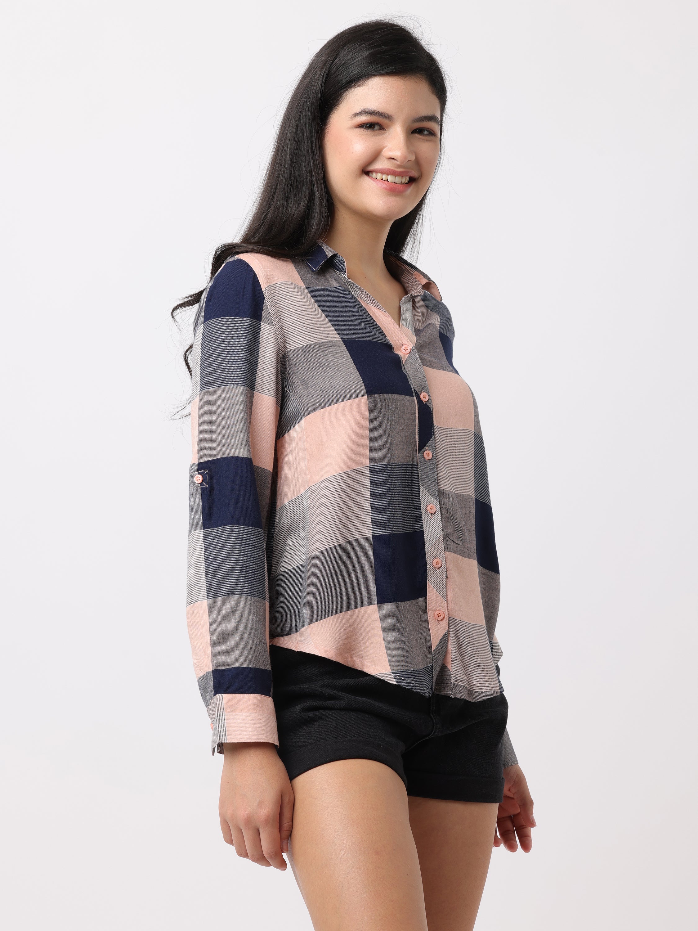 Women Multi Slim Fit Checked Shirt