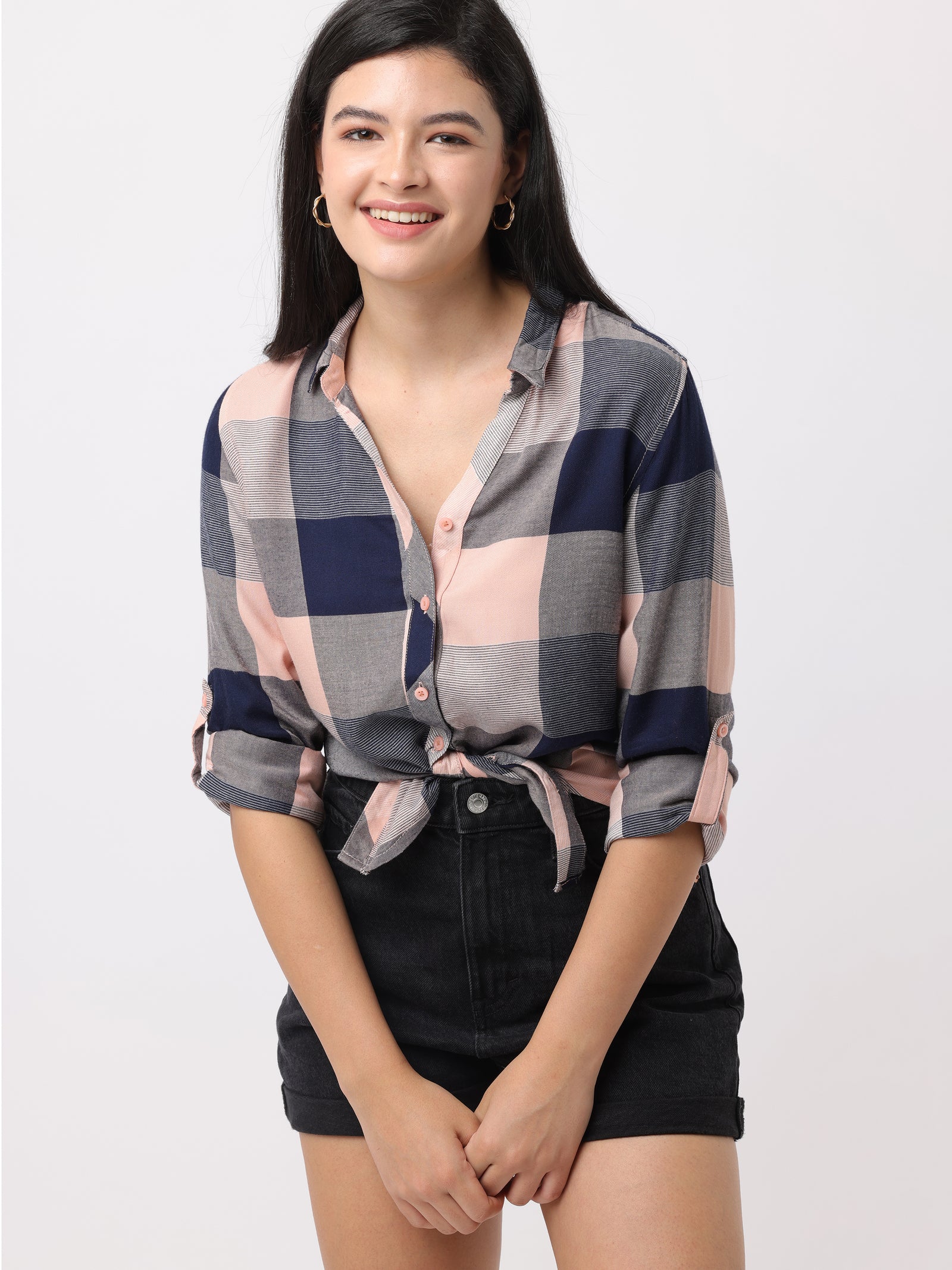 Women Multi Slim Fit Checked Shirt