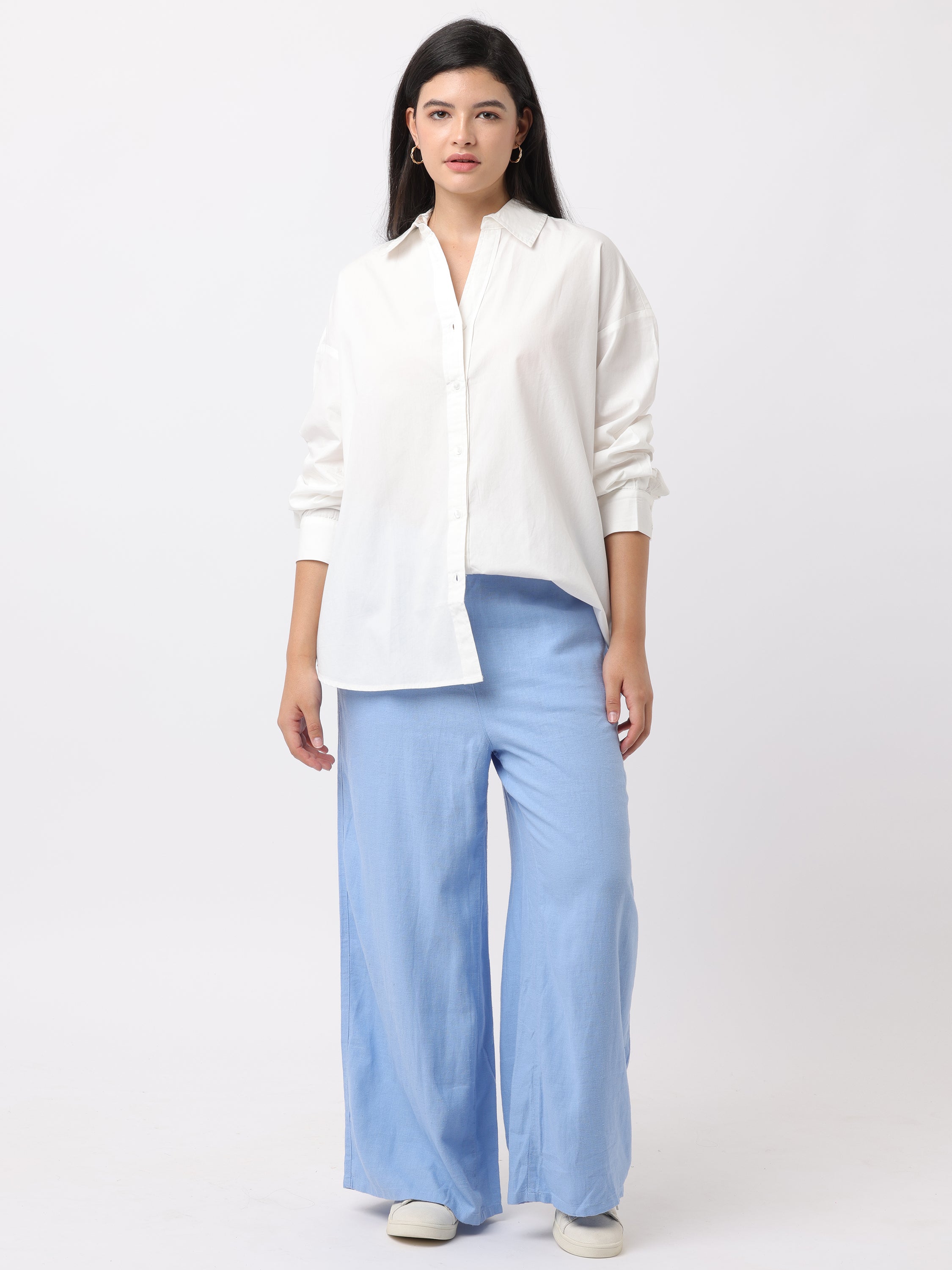 Women Comfortable White Oversized Shirt