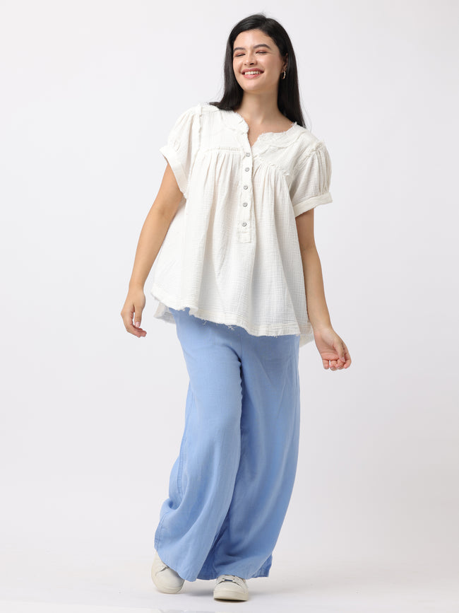 Women White Comfort Fit Tops