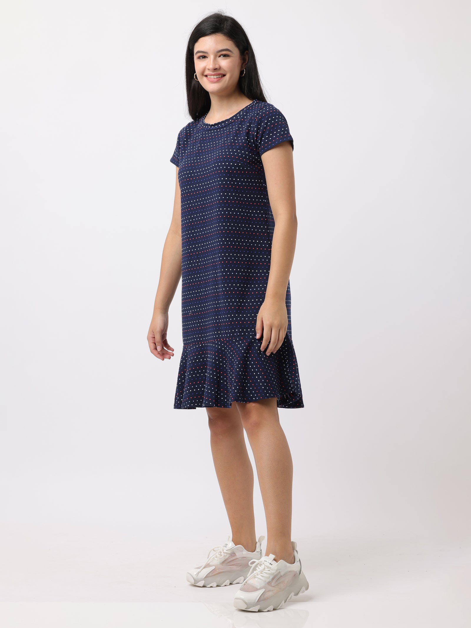 Women Blue Comfort Fit Flared Dress