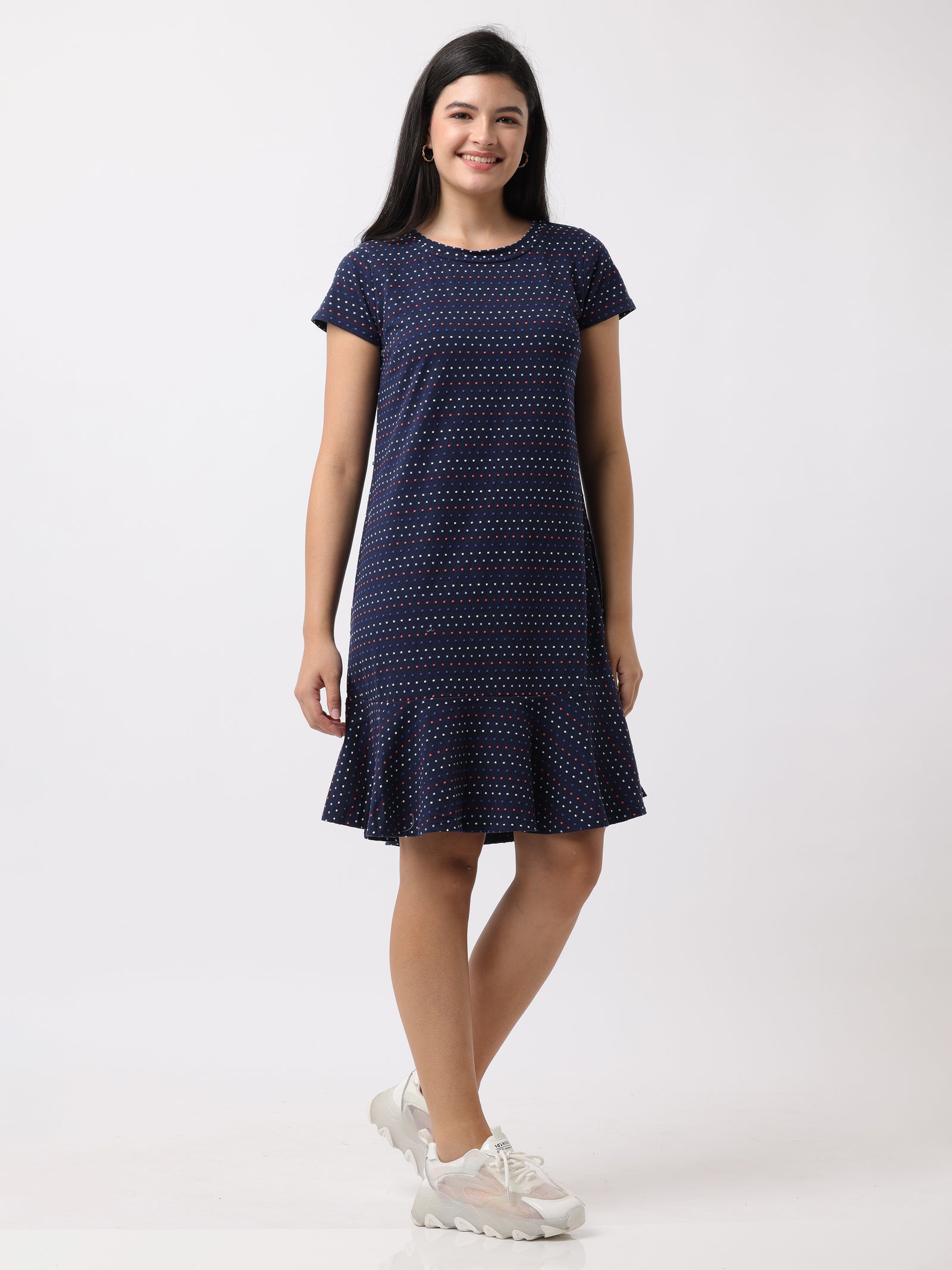 Women Blue Comfort Fit Flared Dress