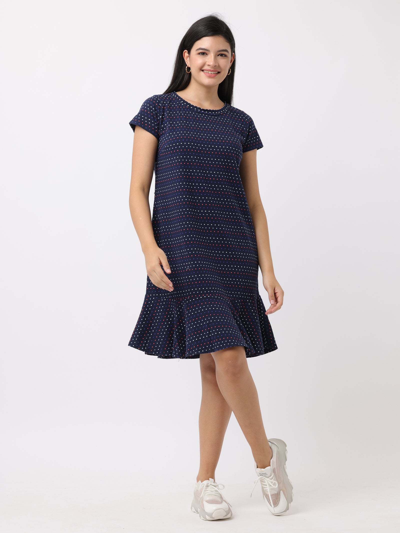 Women Blue Comfort Fit Flared Dress