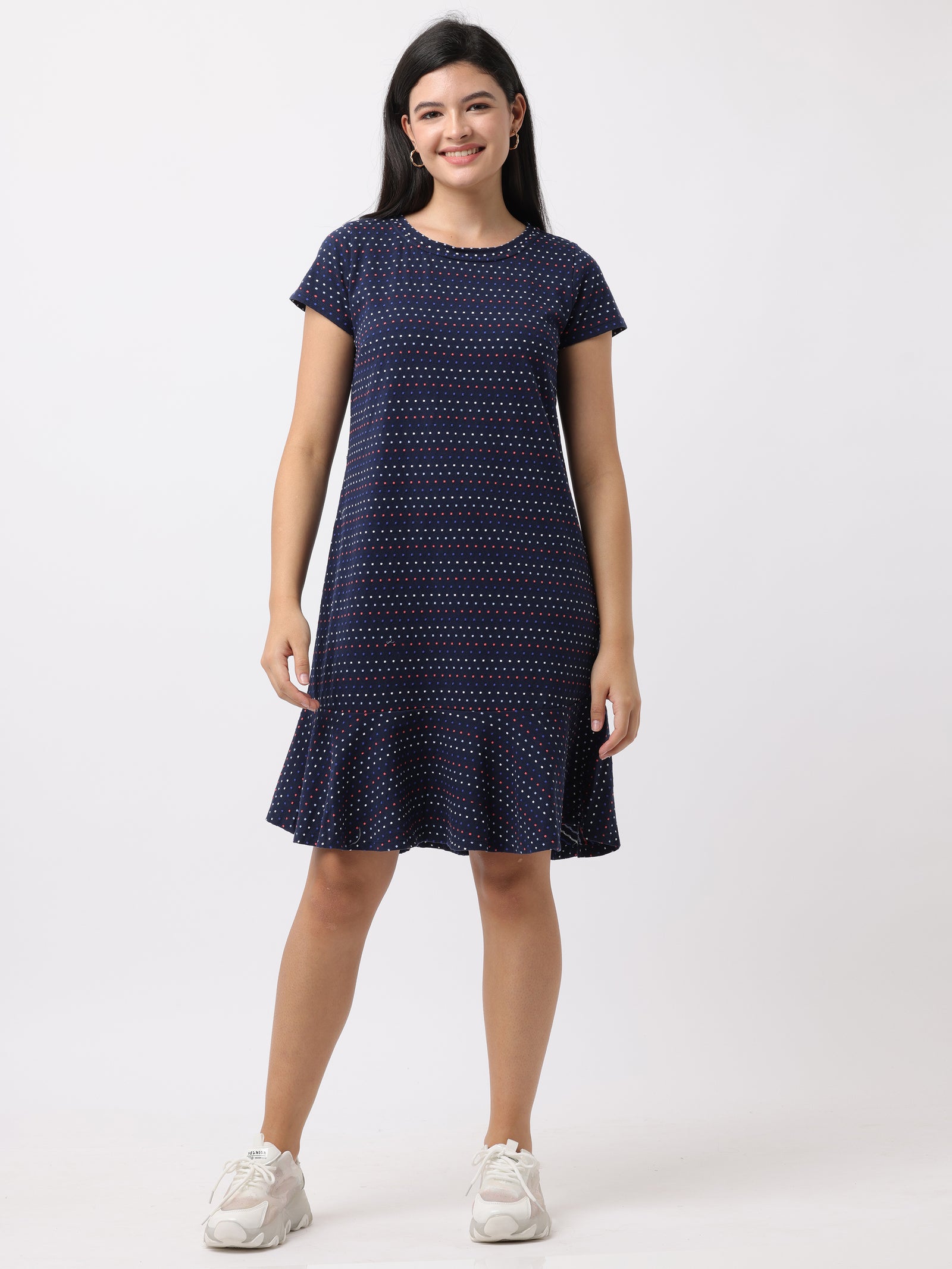 Women Blue Comfort Fit Flared Dress