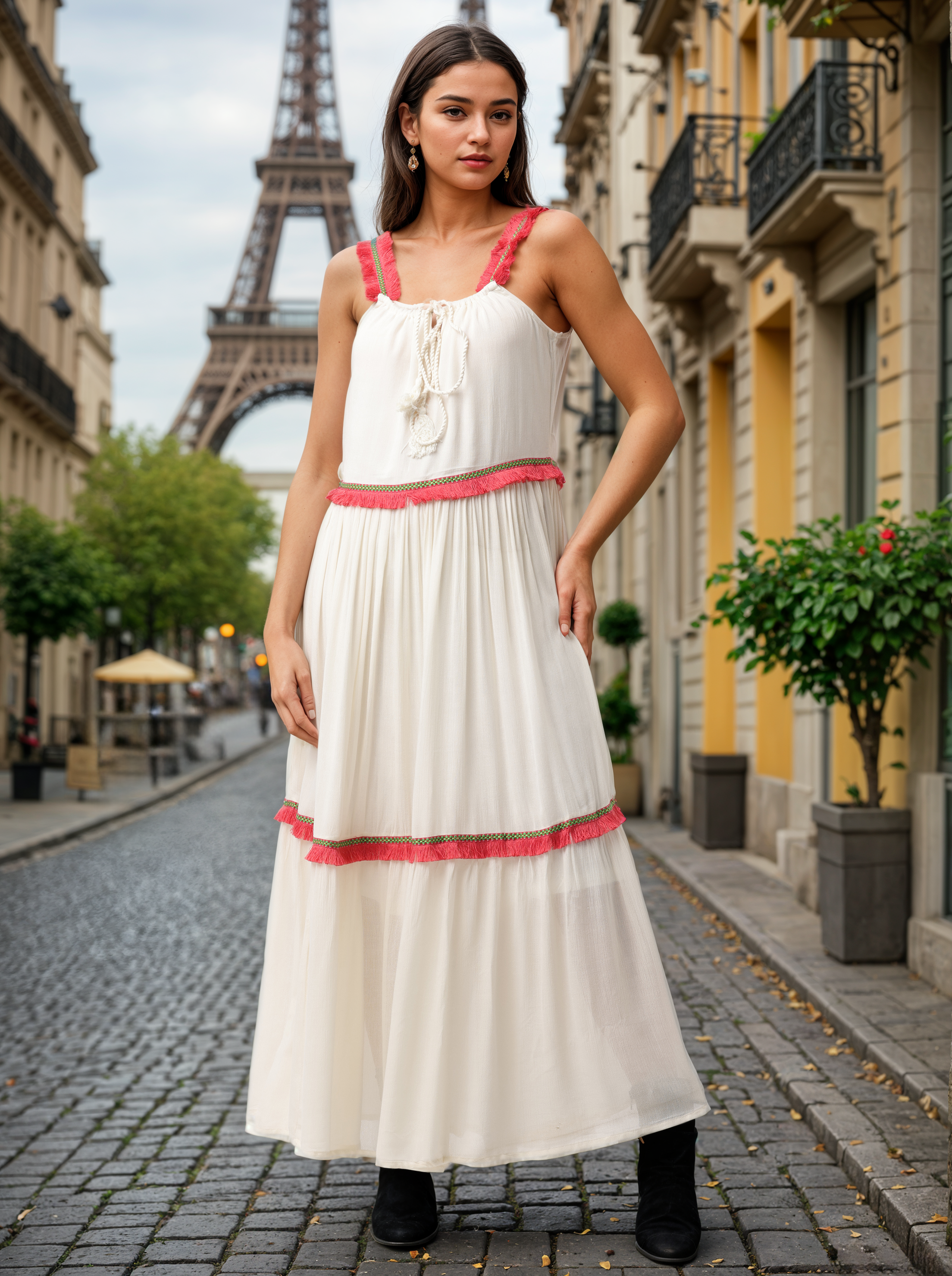 Women White Rayon Dress