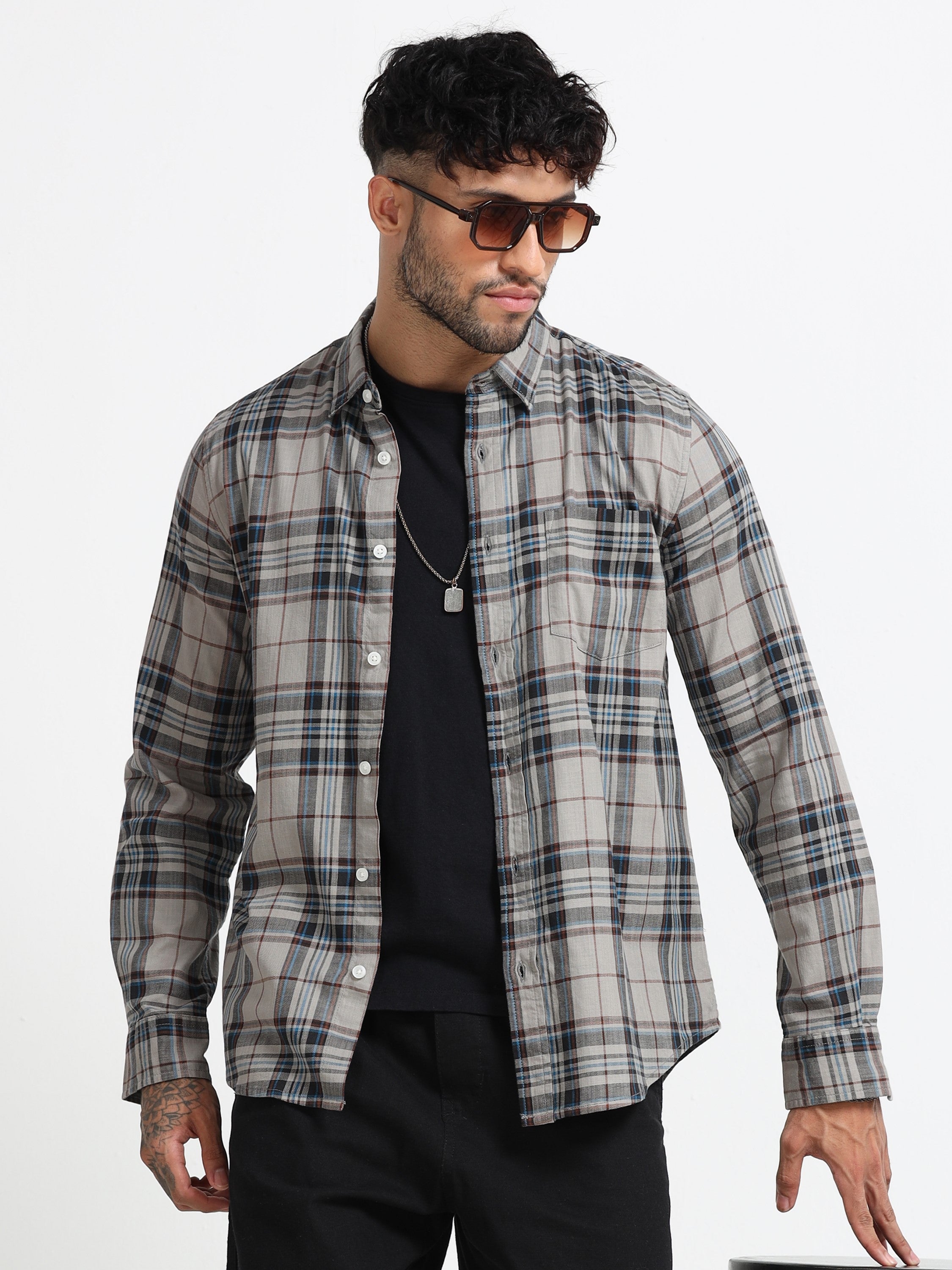 Men Multi Colored Check Shirt
