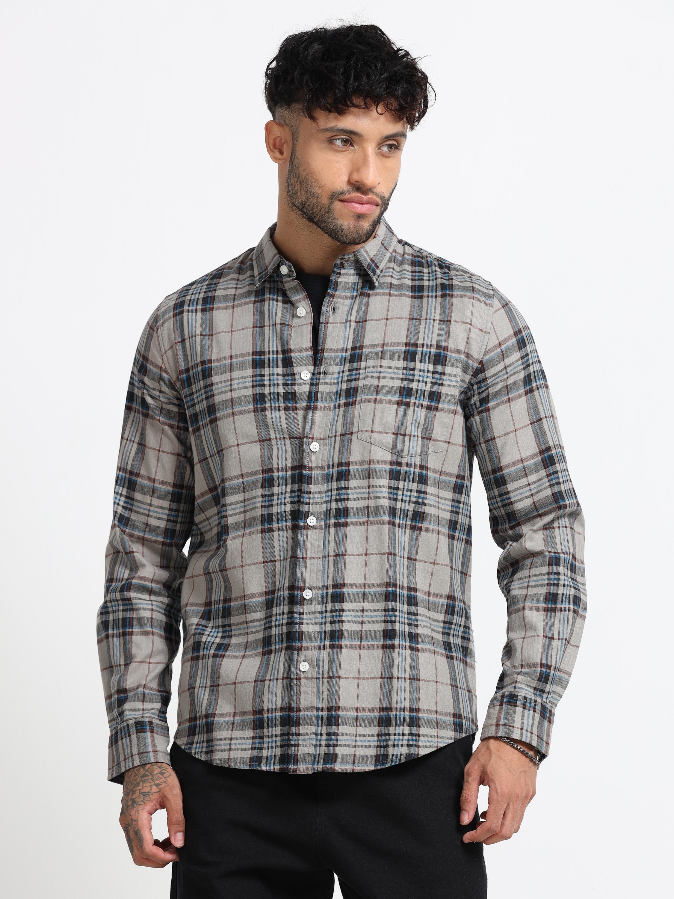 Men Multi Colored Check Shirt