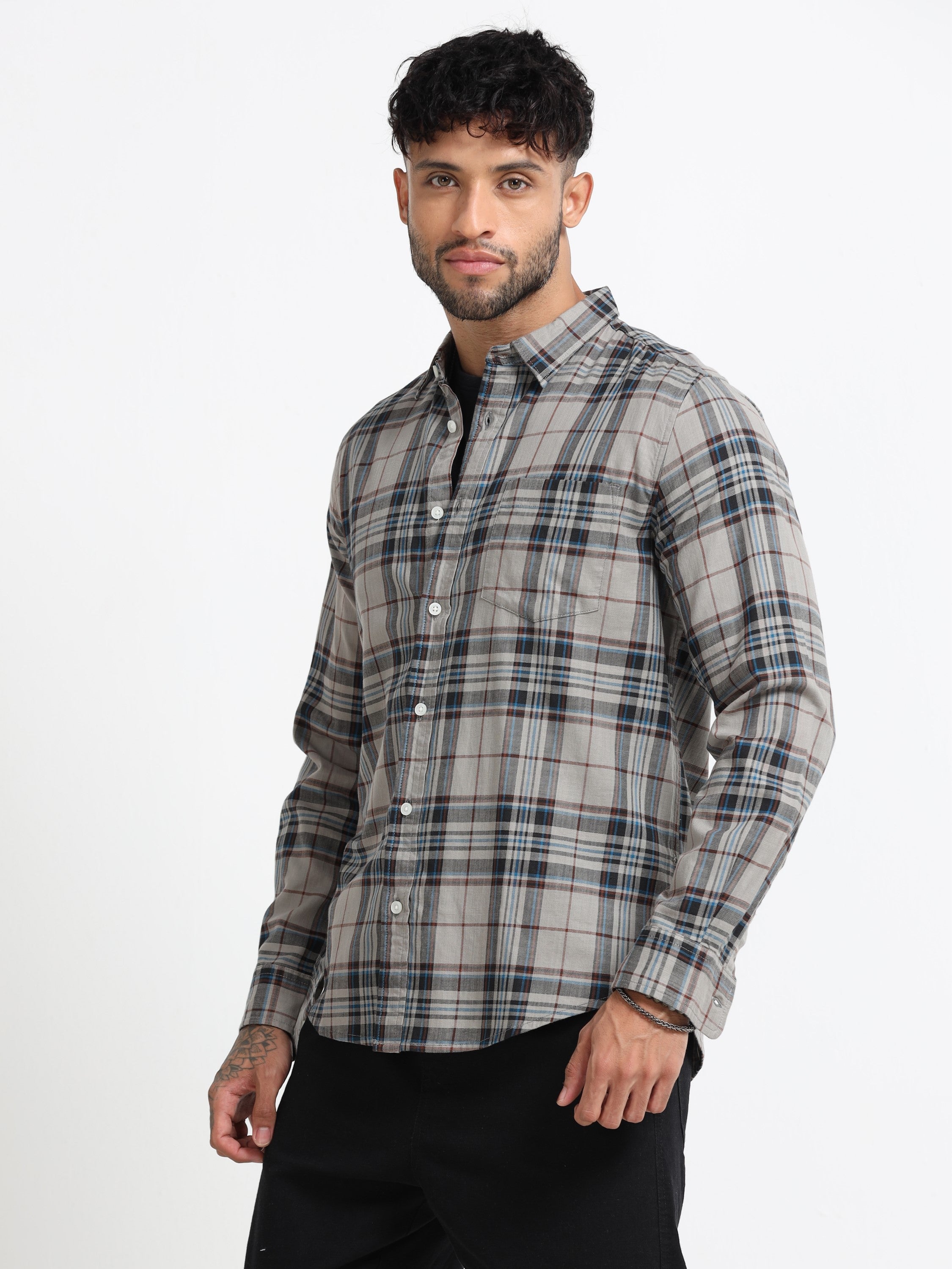 Men Multi Colored Check Shirt