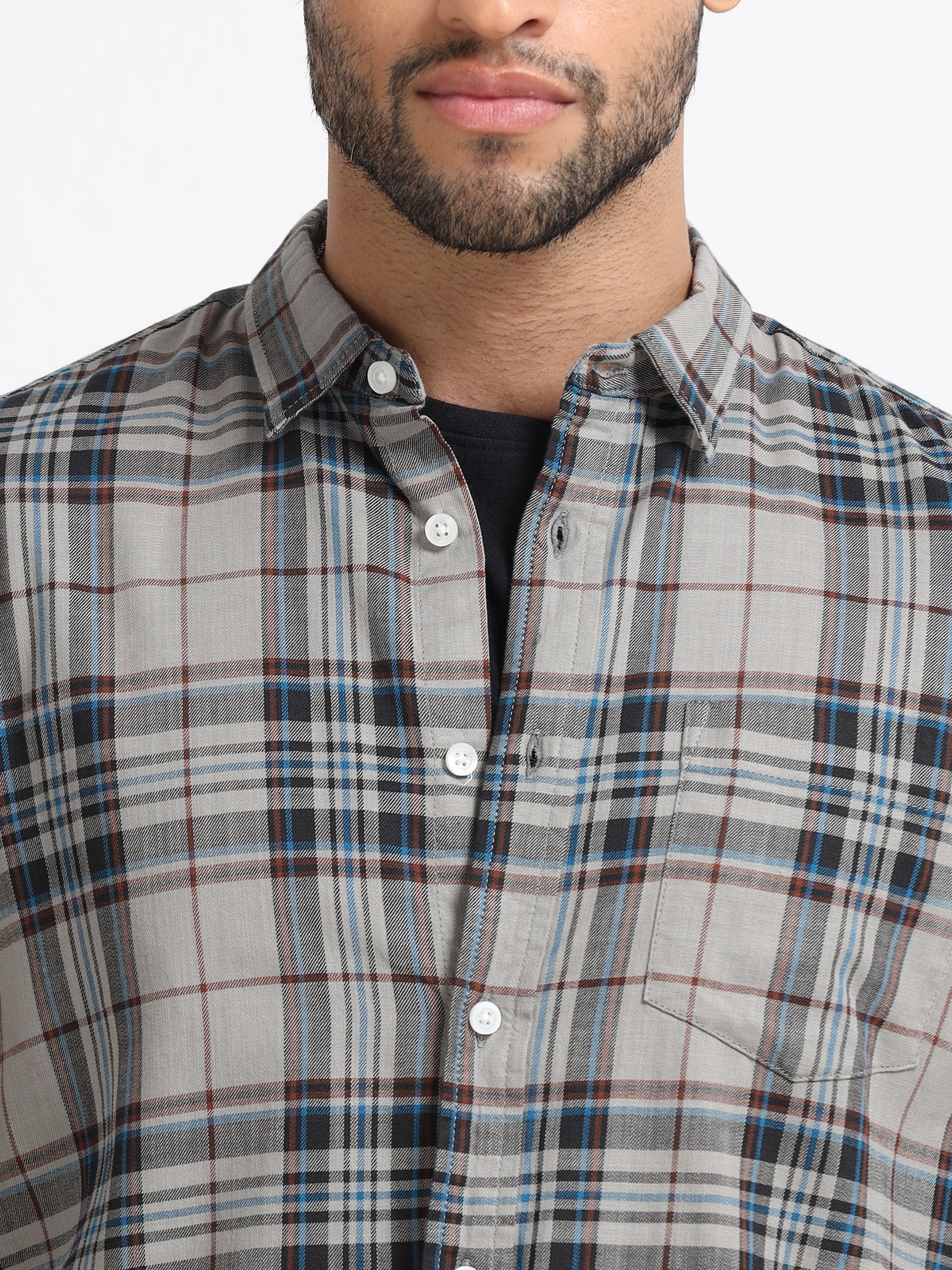 Men Multi Colored Check Shirt