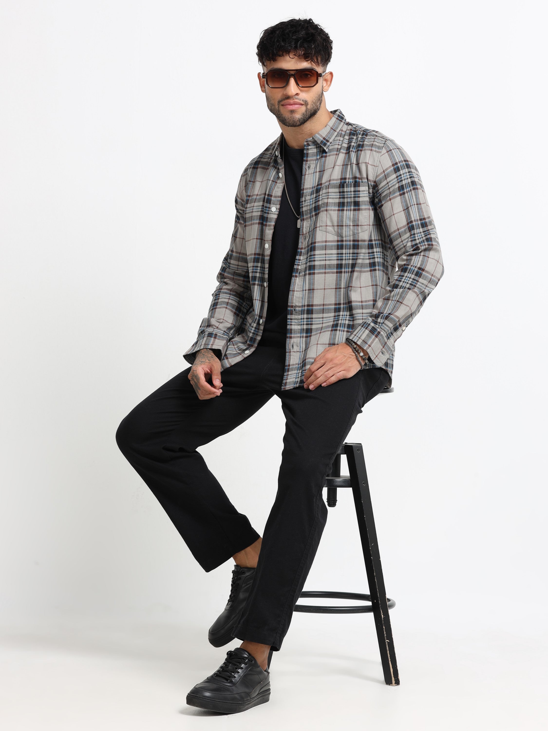 Men Multi Colored Check Shirt