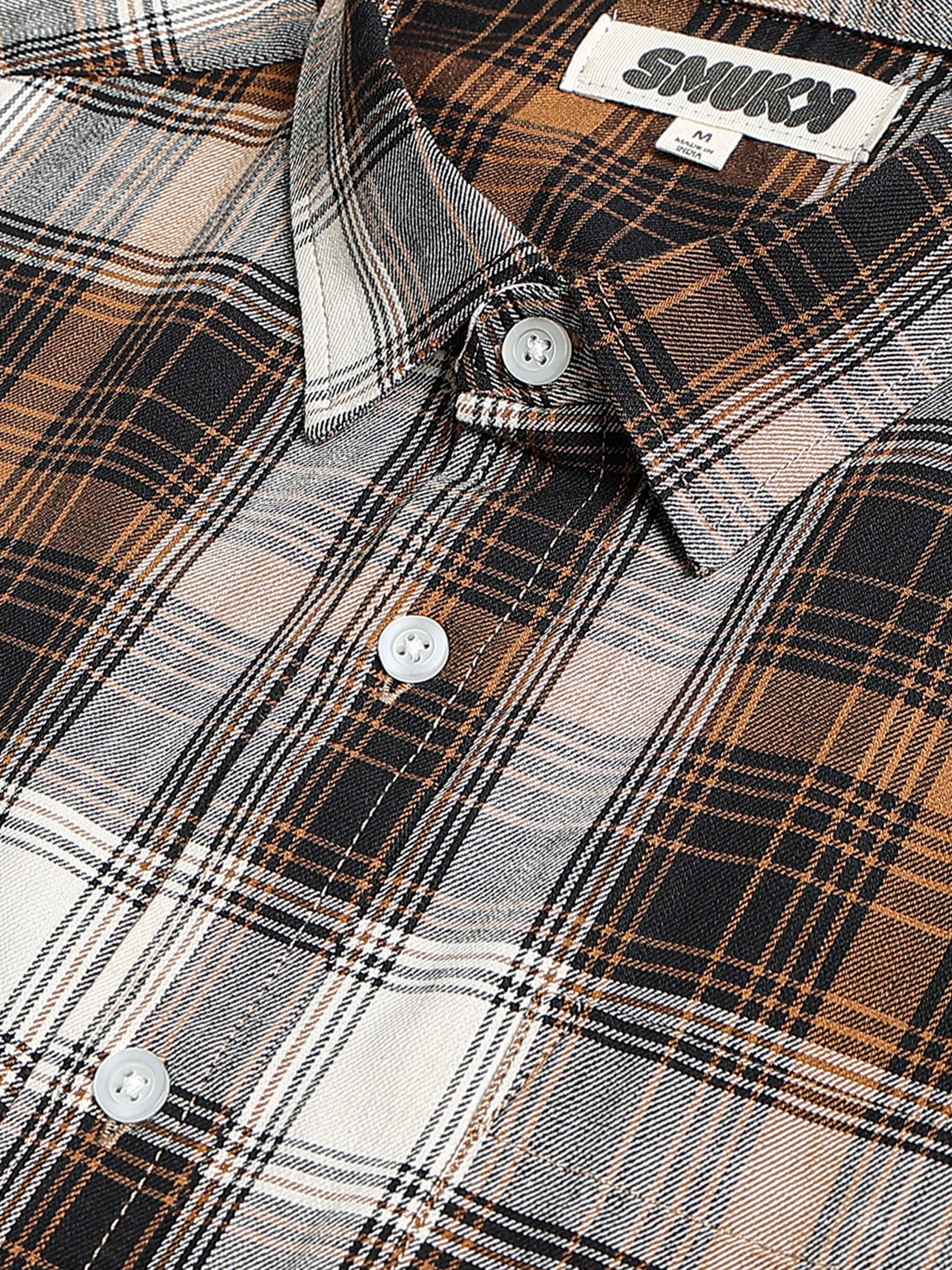 Men Brown Multi Check Shirt