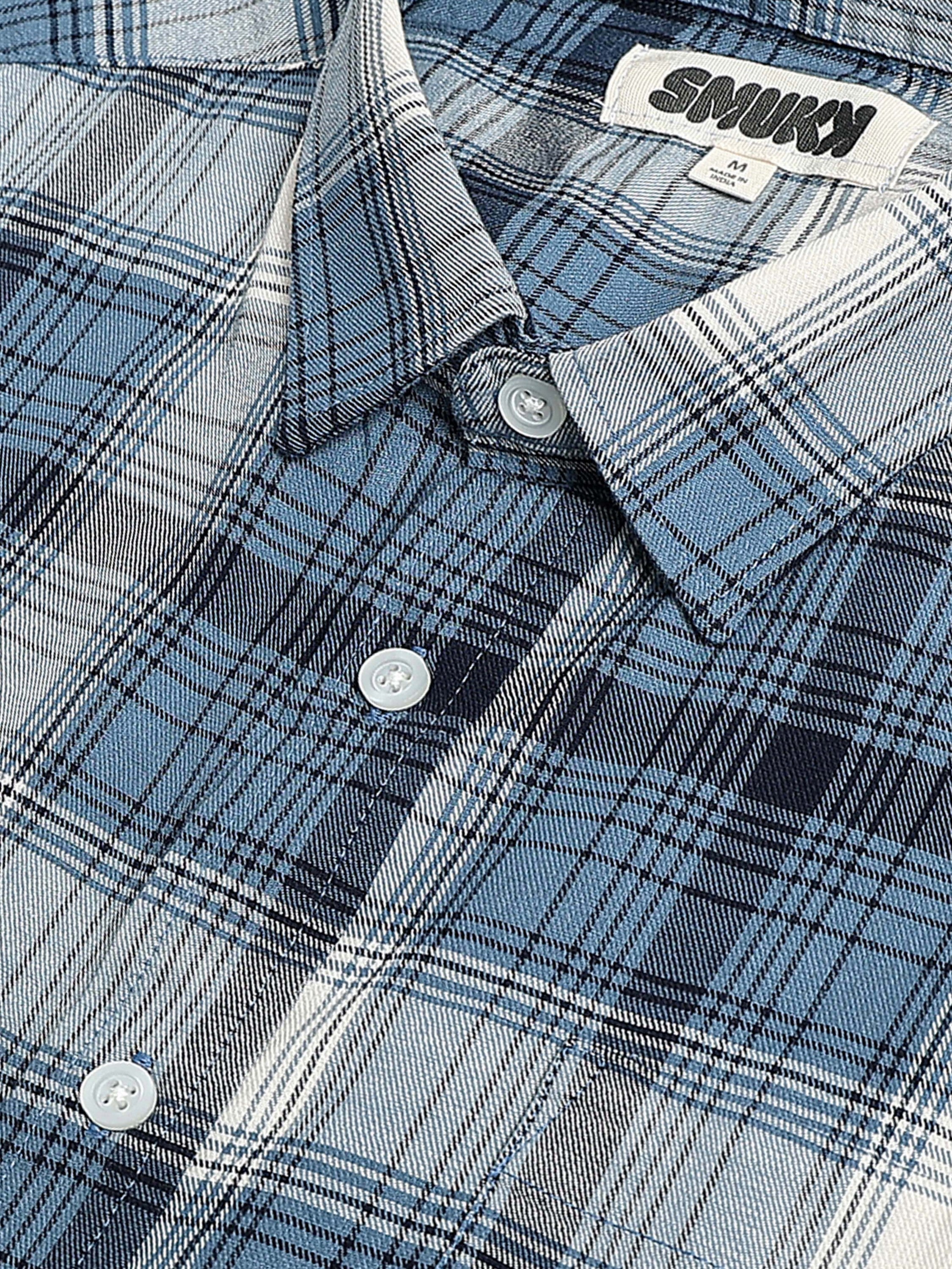 Men Navy Multi Check Shirt