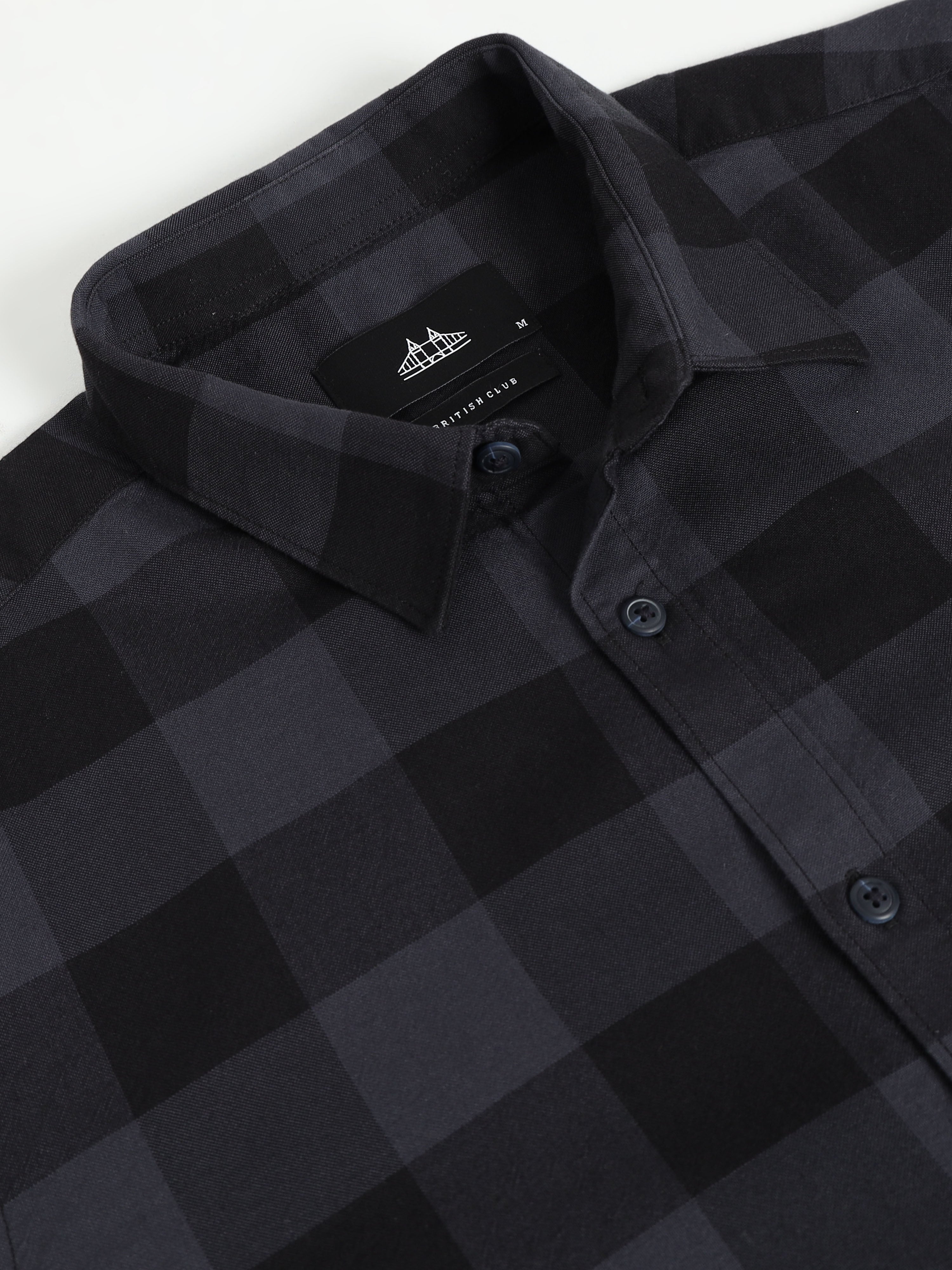 Men Grey Checked Shirt